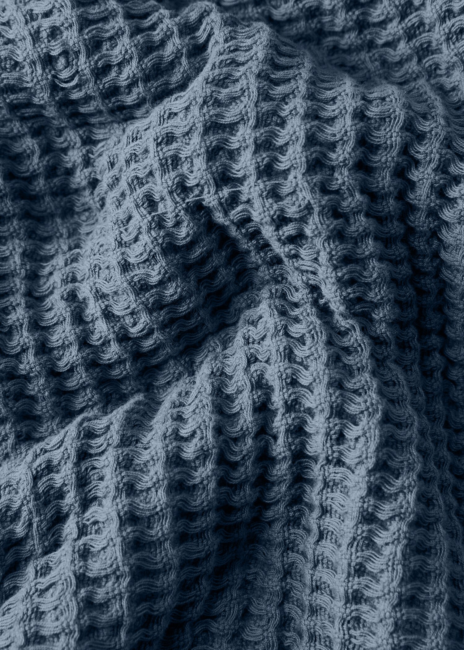 Cotton waffle blanket with fringed finish - Details of the article 2