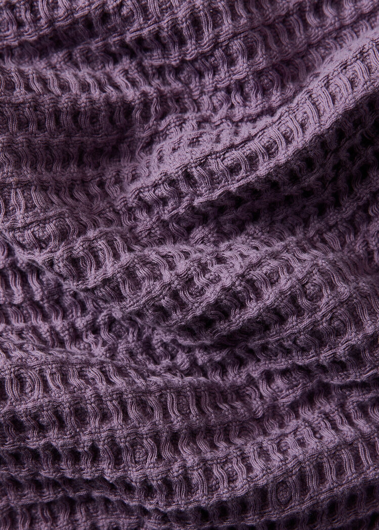 Cotton waffle blanket with fringed finish - Details of the article 2