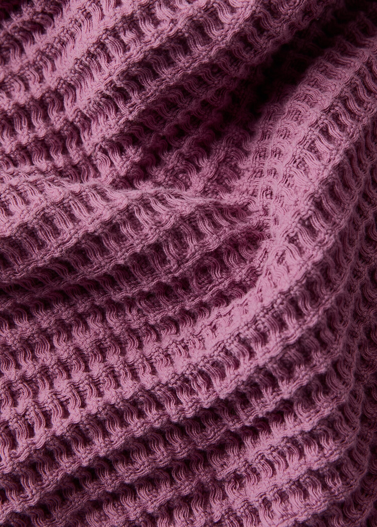 Cotton waffle blanket with fringed finish - Details of the article 2