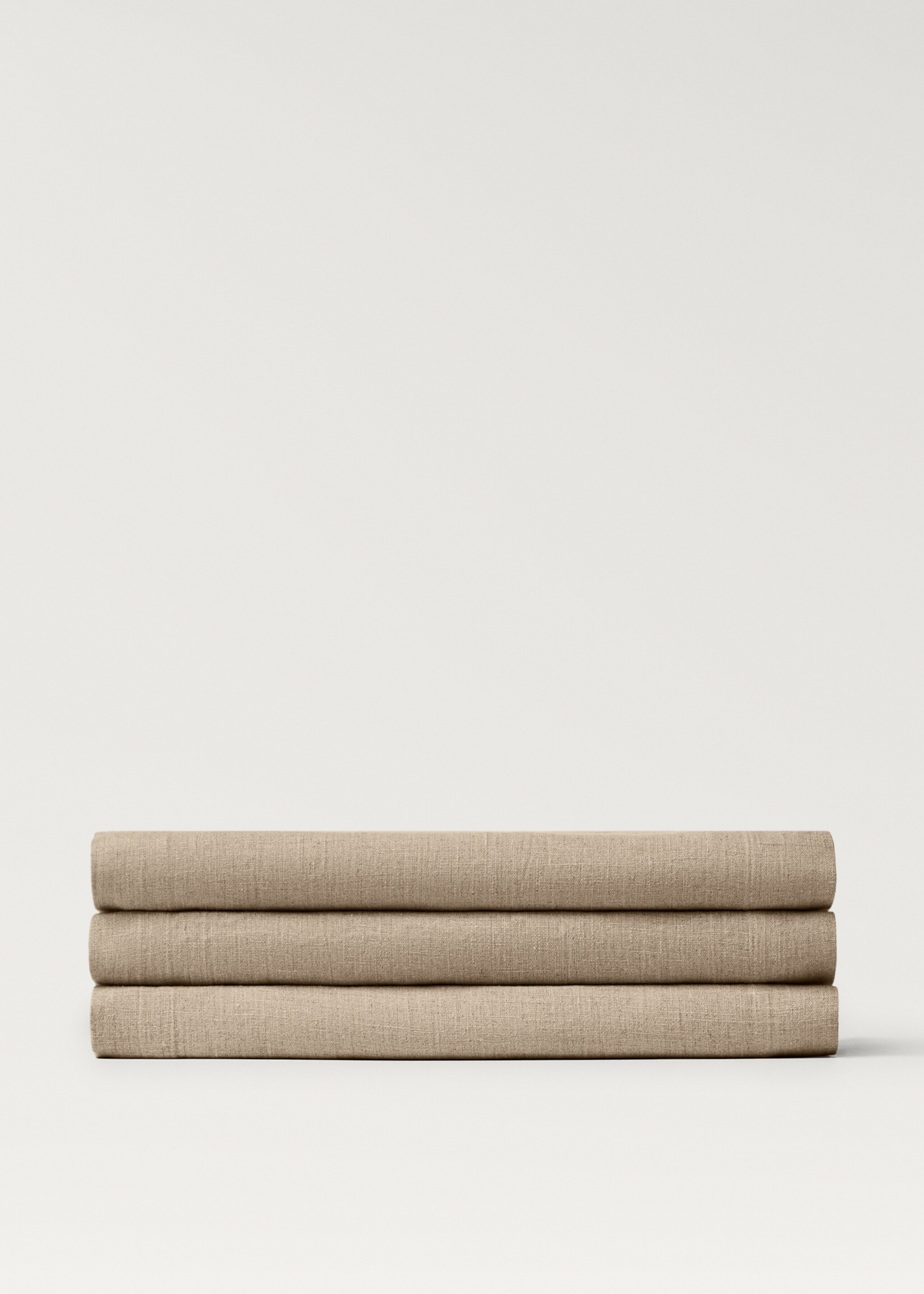 Лляна доріжка на стіл - Товар без моделі, Пісочний. Ref: 27061520-00.