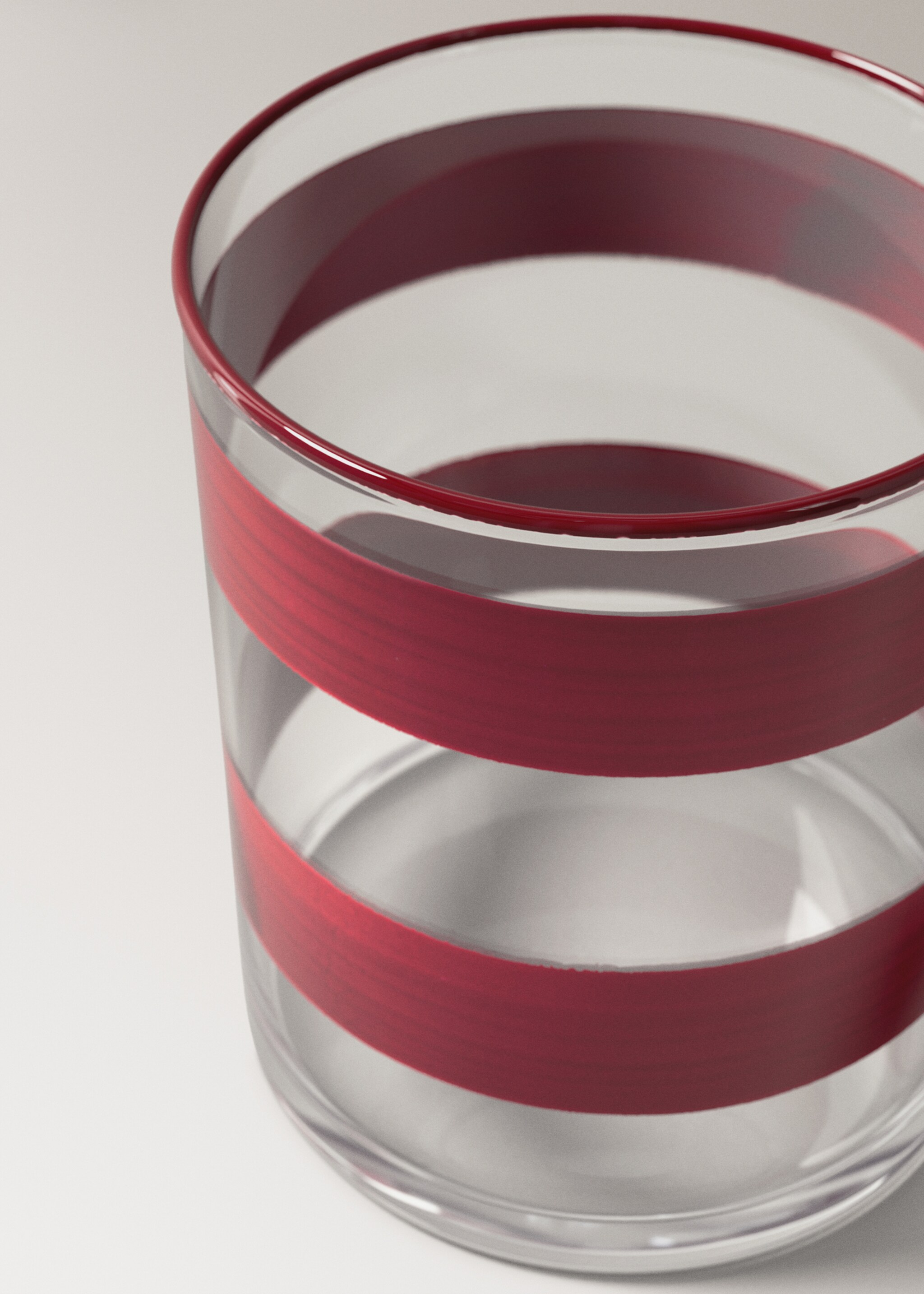 Striped glass vase - Details of the article 1, Pink. Ref: 27061524-00.