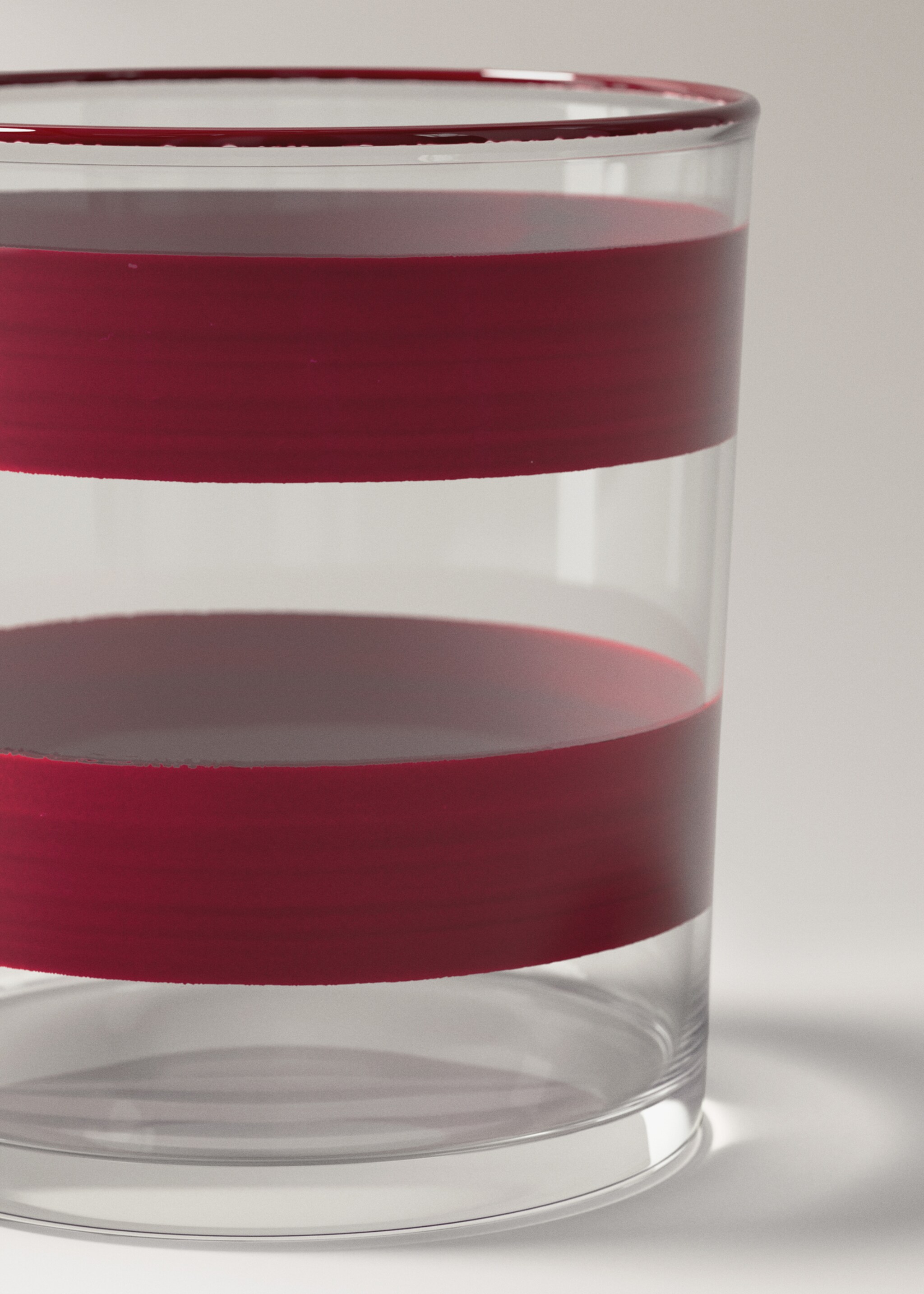 Striped glass vase - Details of the article 2, Pink. Ref: 27061524-00.