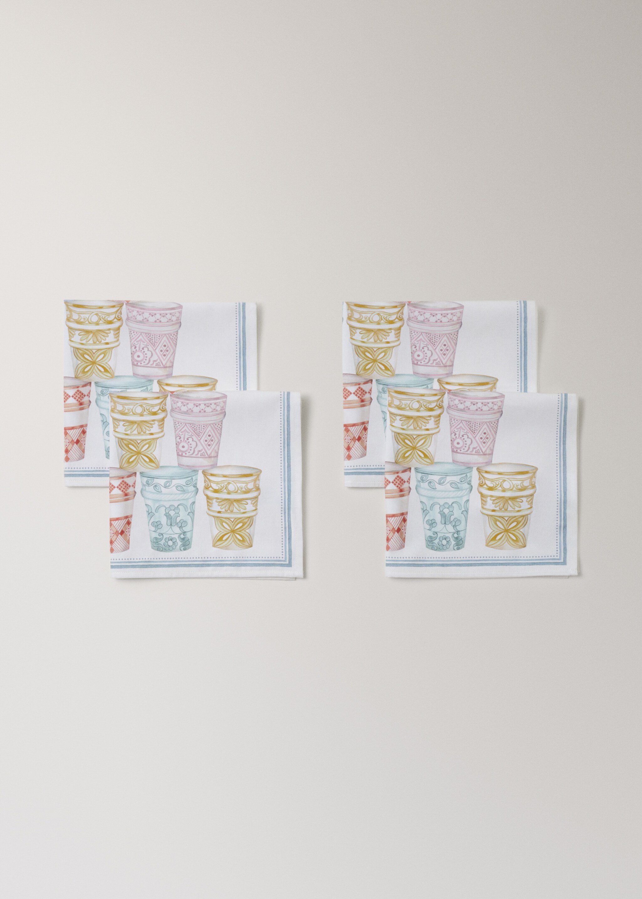 Baumwollservietten im marokkanischen Stil - Detail des Artikels 1, Gelb. Ref: 27061531-00.