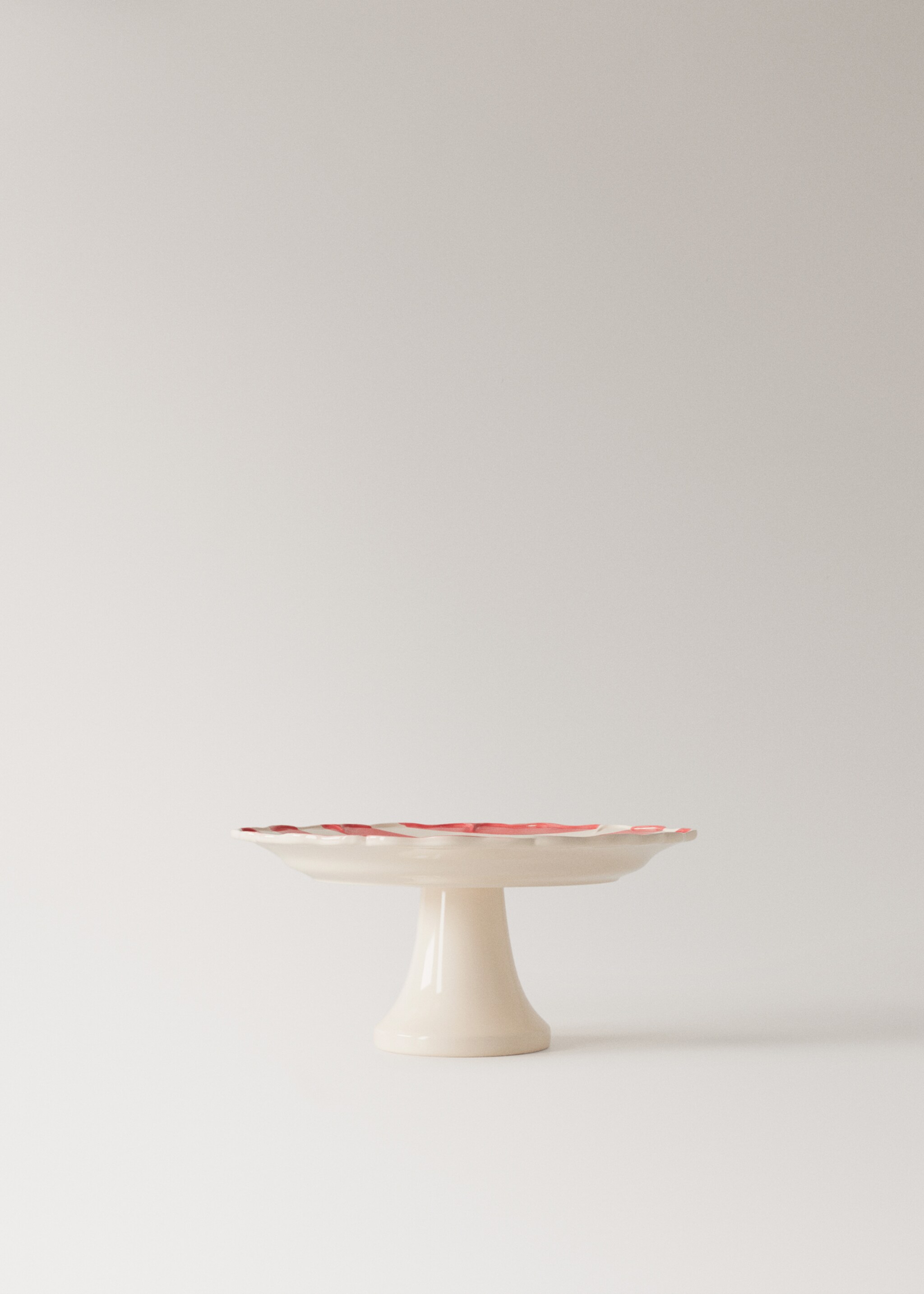 Présentoir à gâteaux rayé - Article sans modèle, Rouge. Ref: 27061533-00.