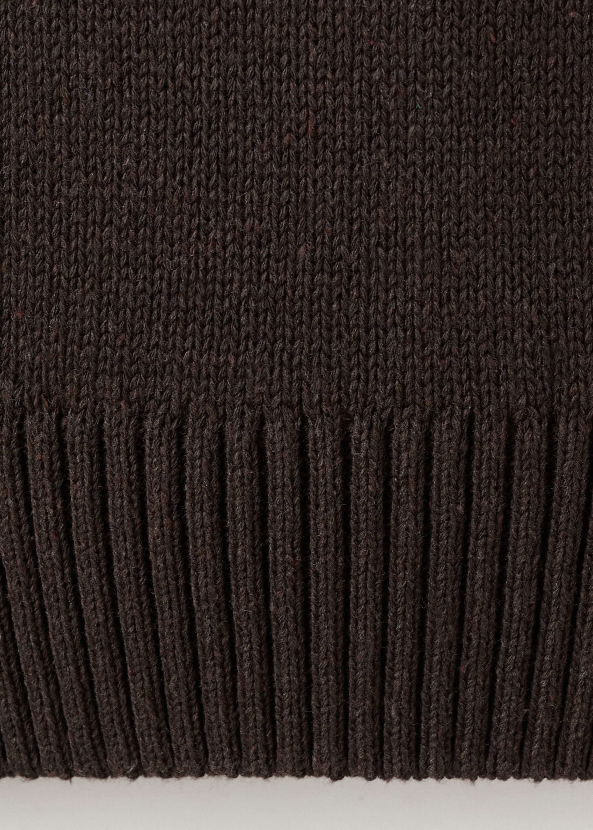 V-neck knit sweater - Details of the article 0, Brown. Ref: 27061536-00.