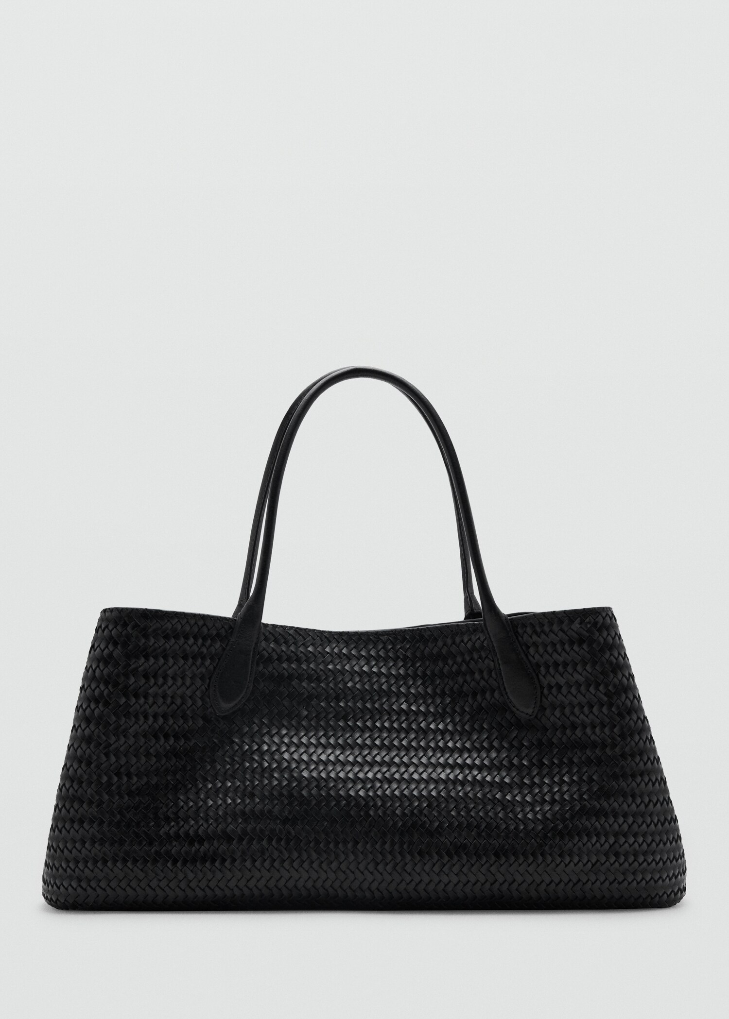 Large braided leather shoulder bag - Article without model