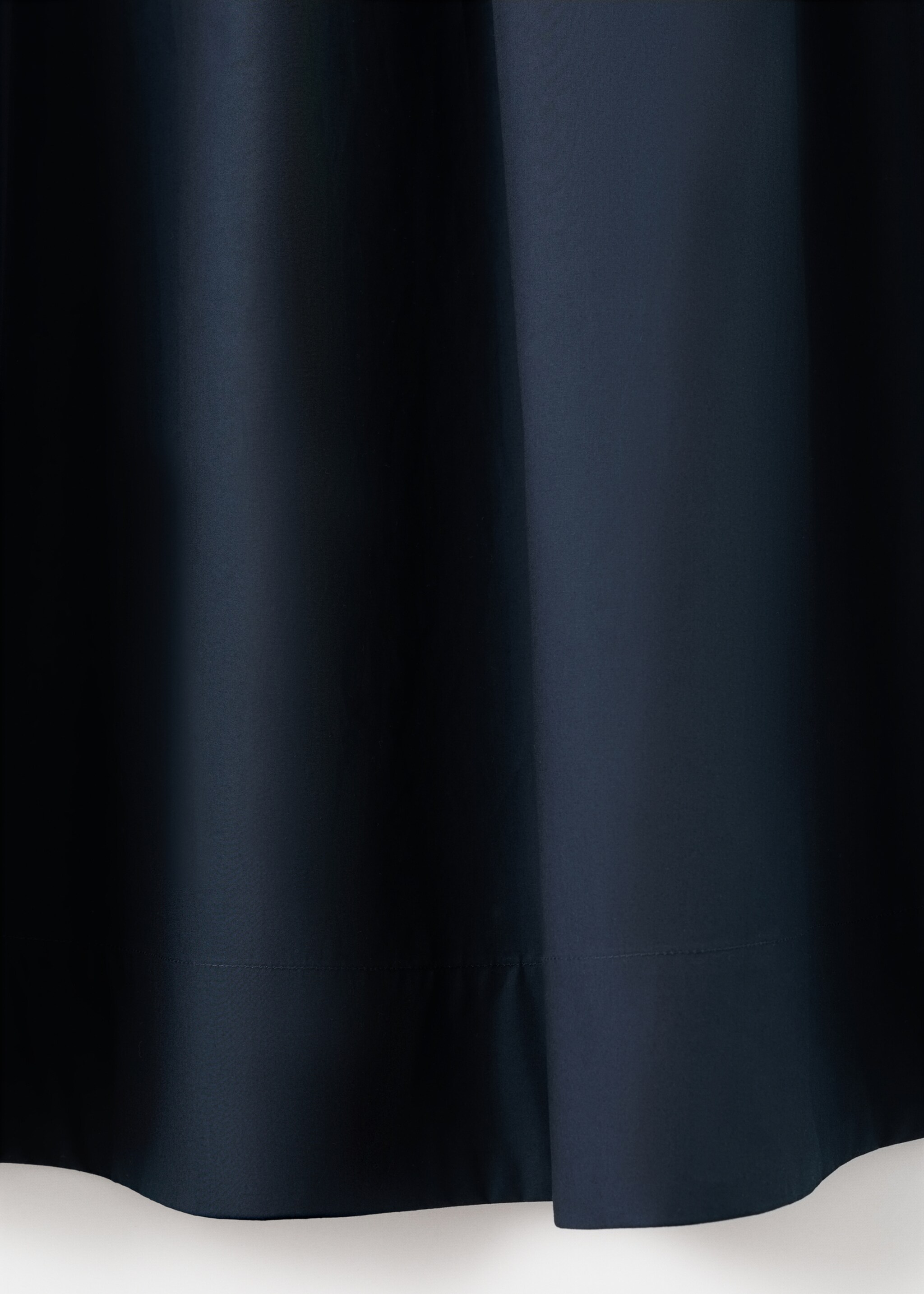 Midi cotton skirt with pleats - Details of the article 0, Navy. Ref: 27062538-00.