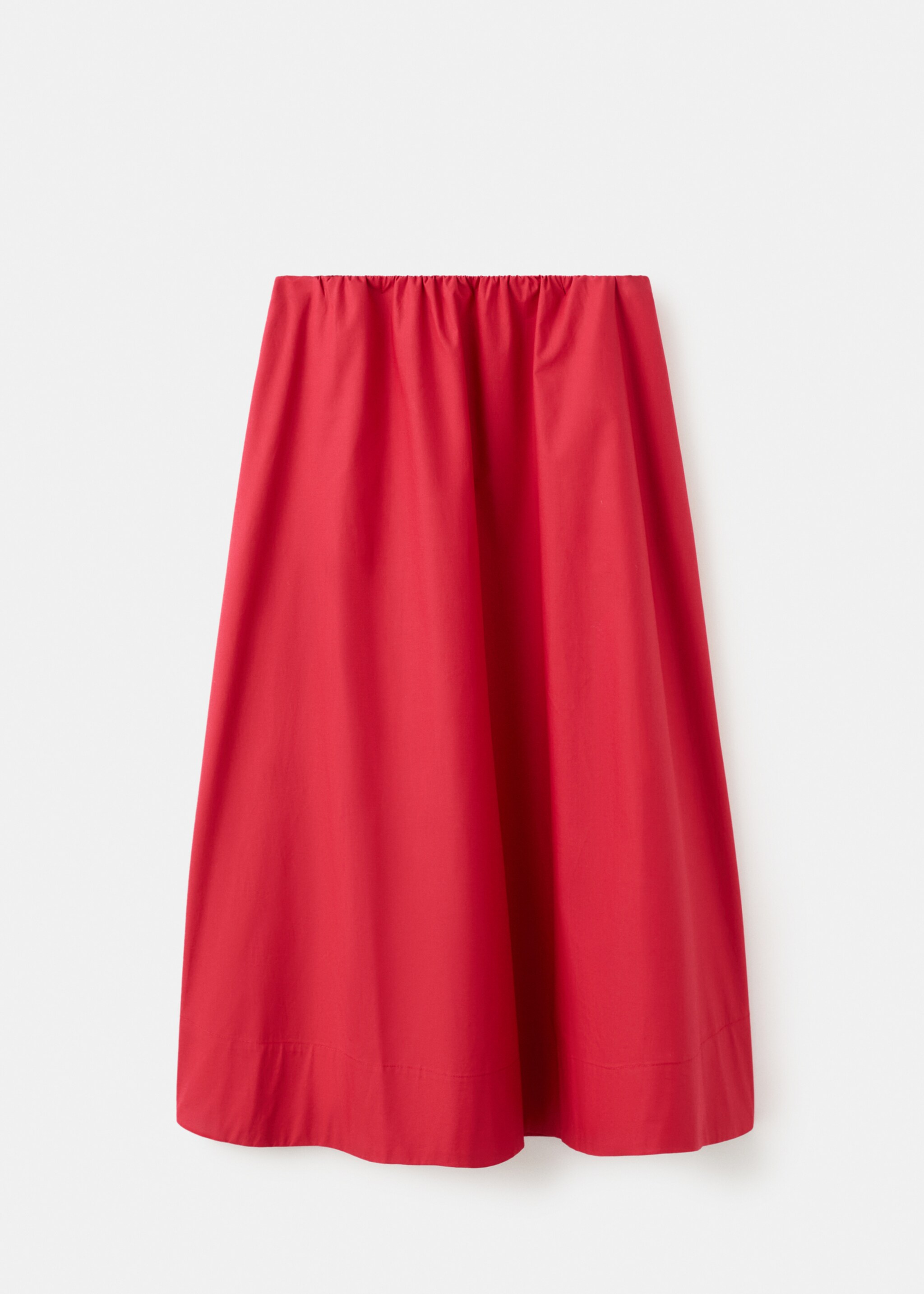 Midi cotton skirt with pleats - Article without model, Red. Ref: 27062538-00.