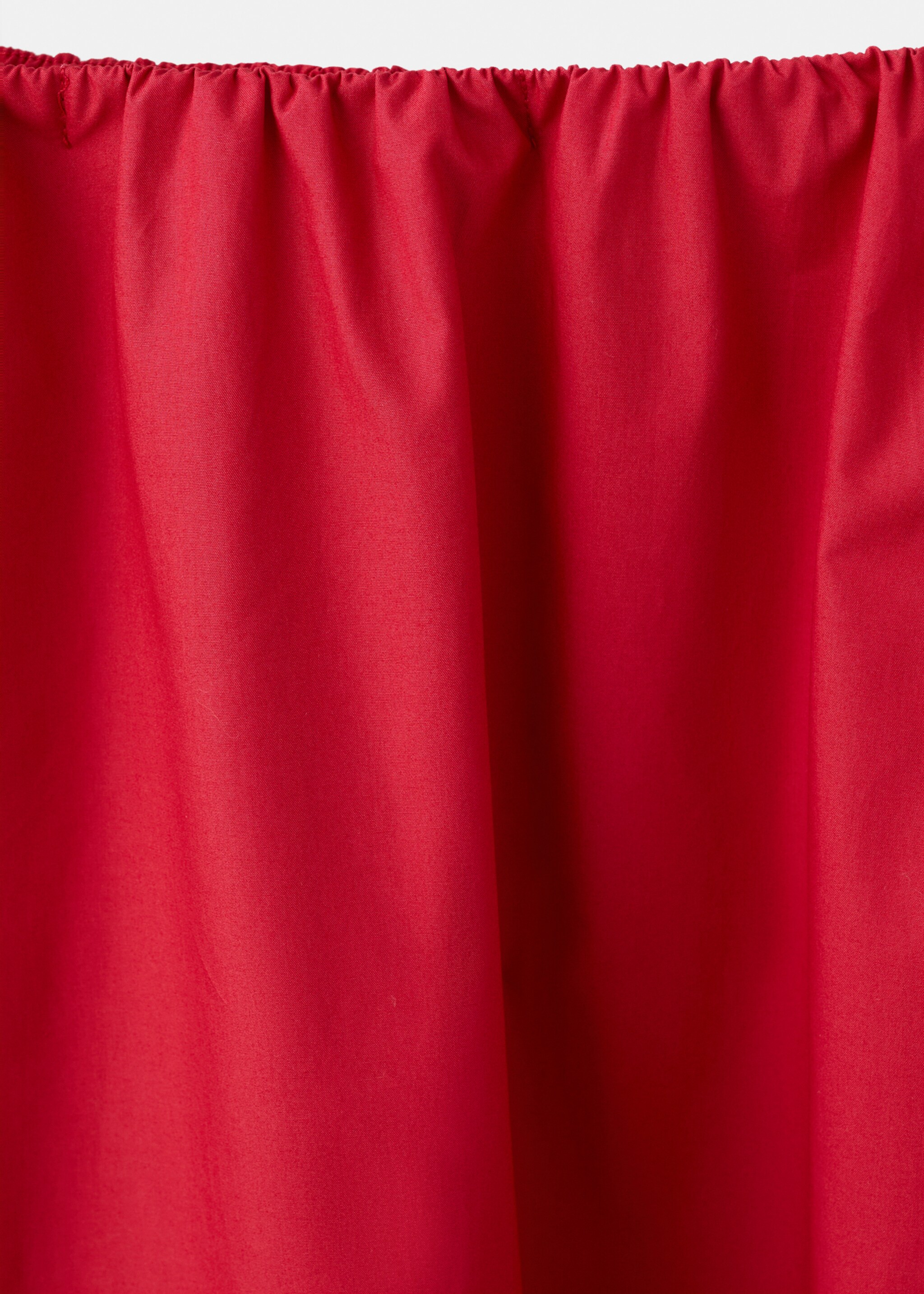Midi cotton skirt with pleats - Details of the article 0, Red. Ref: 27062538-00.