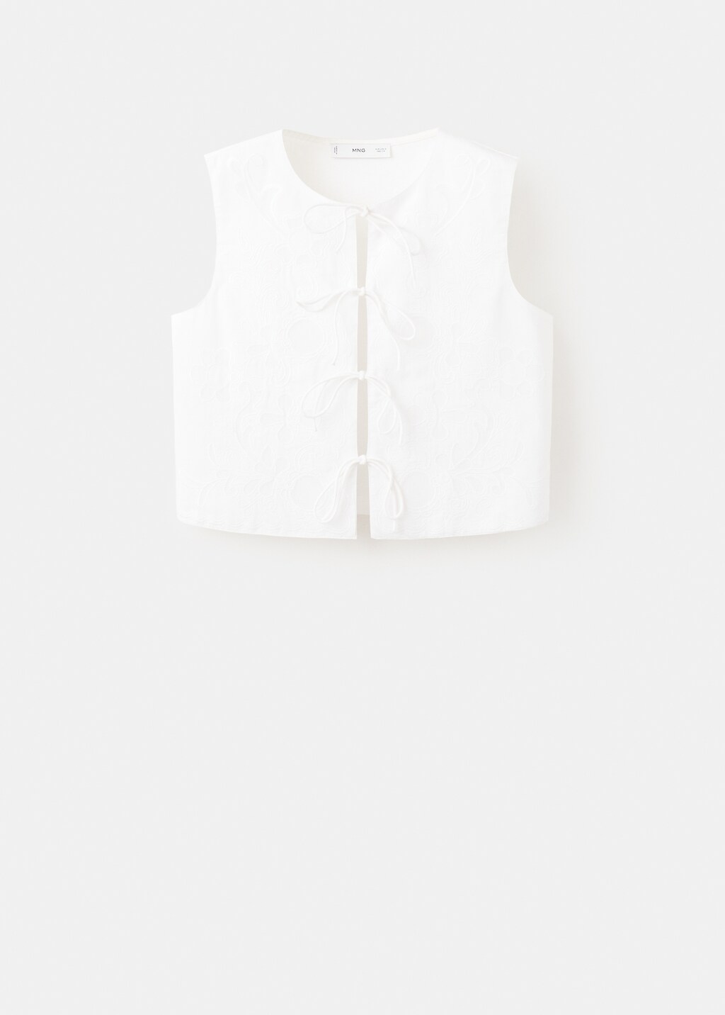Embroidered vest with bows - image 2