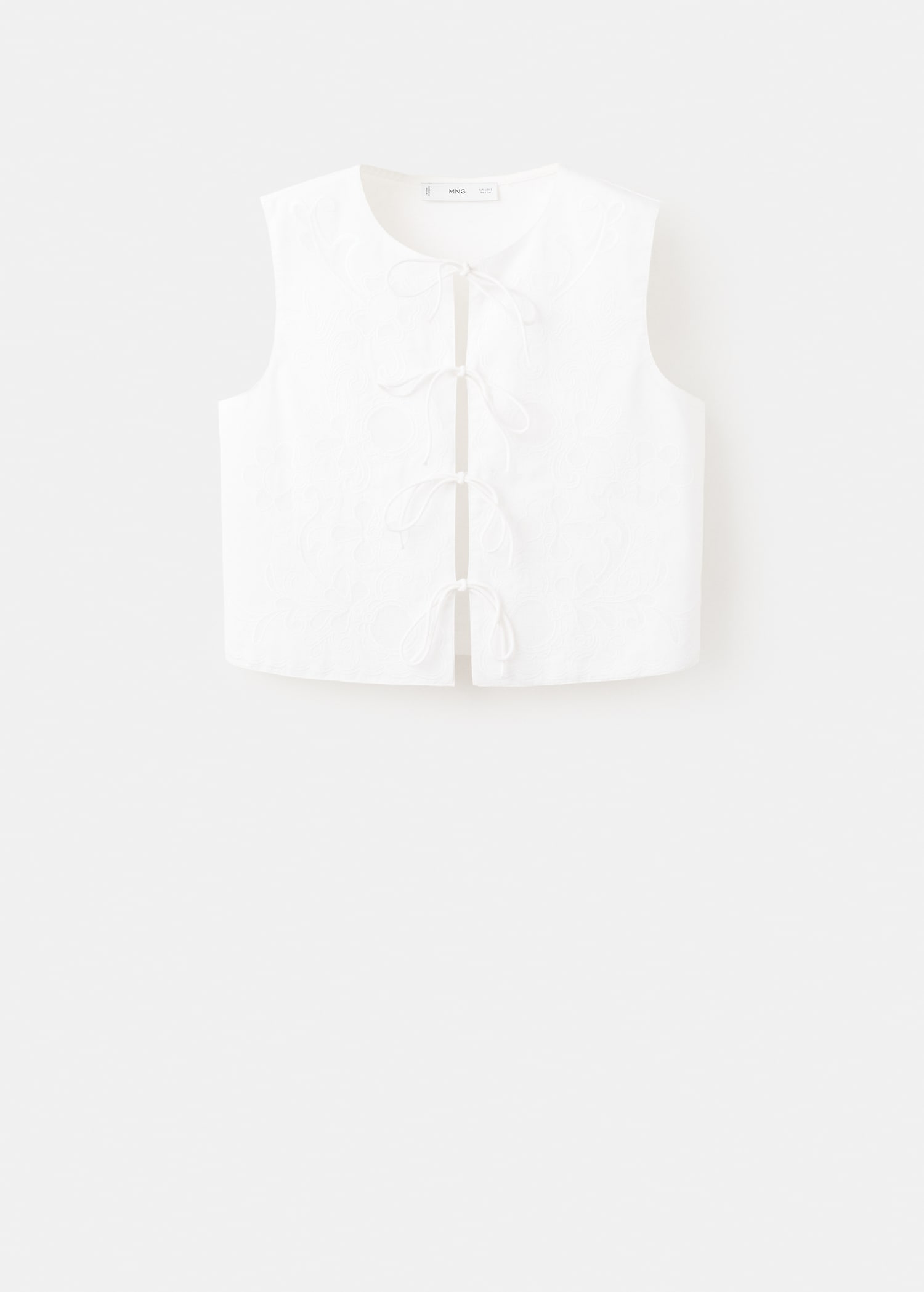 Embroidered waistcoat with bows - Article without model