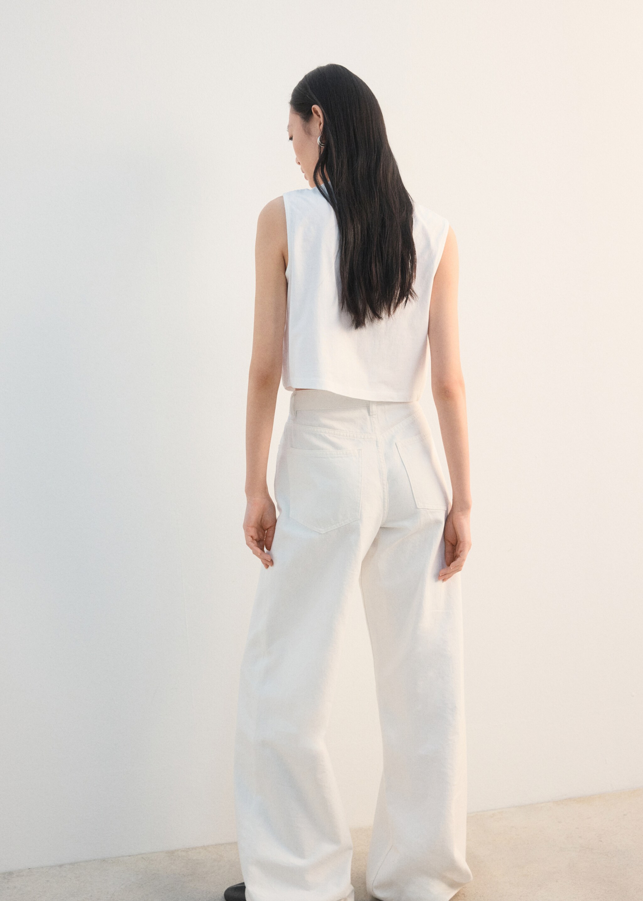 صدرية مطرزة بعقد - الجهة الخلفية للمنتج, أبيض. Ref: 27062539-00.