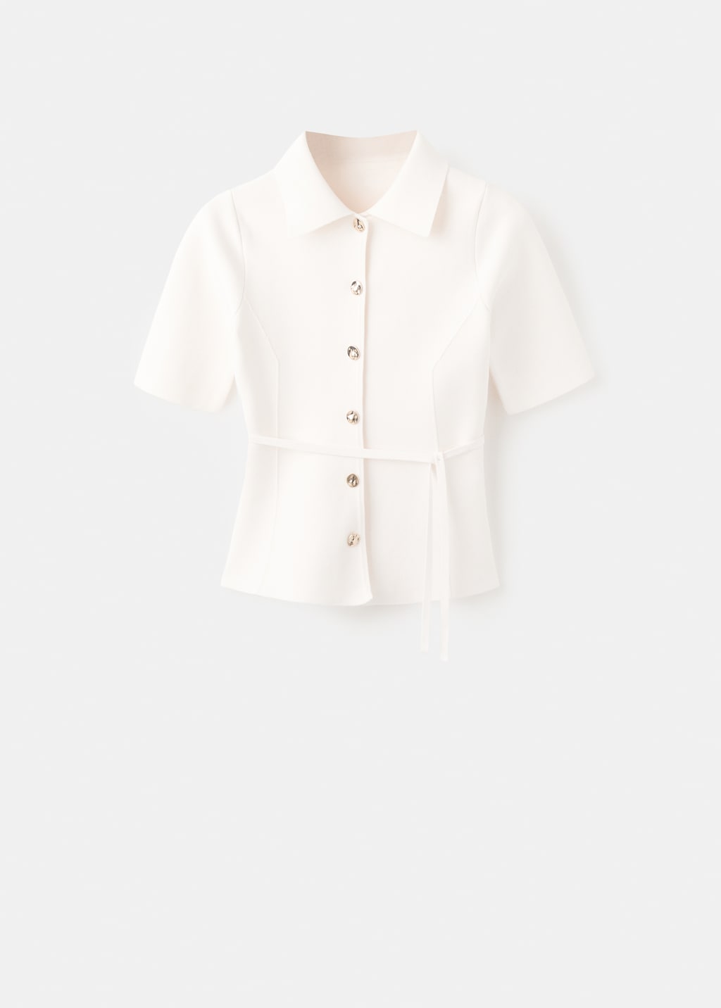 Knitted jacket with polo collar - image 4