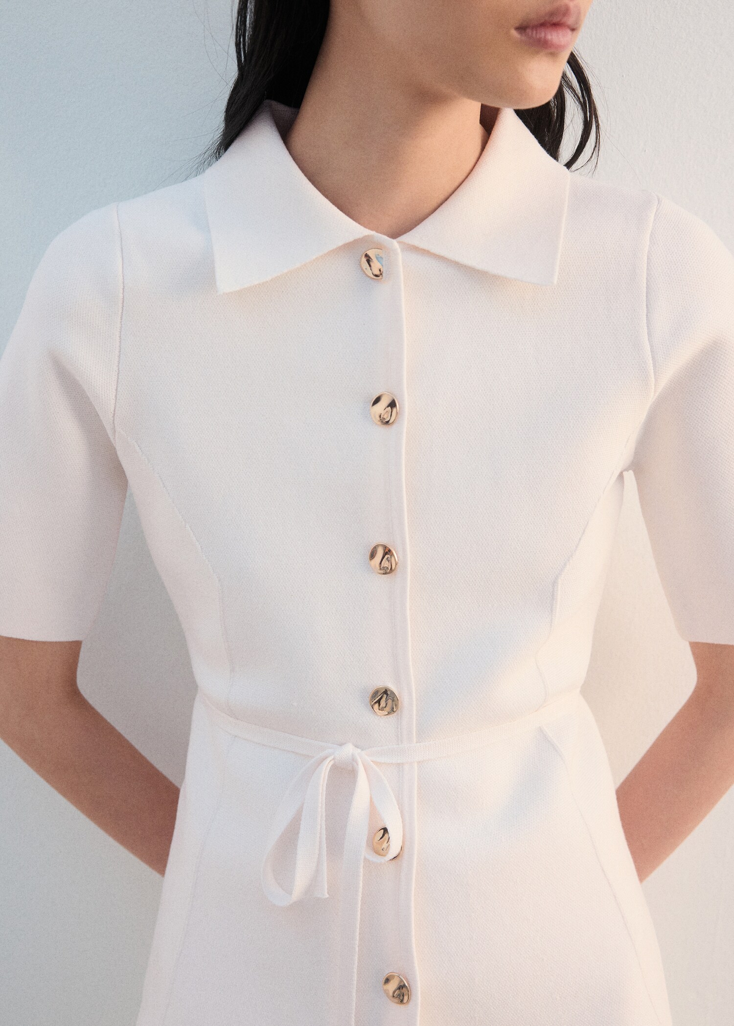 Knitted jacket with polo collar - Details of the article 6