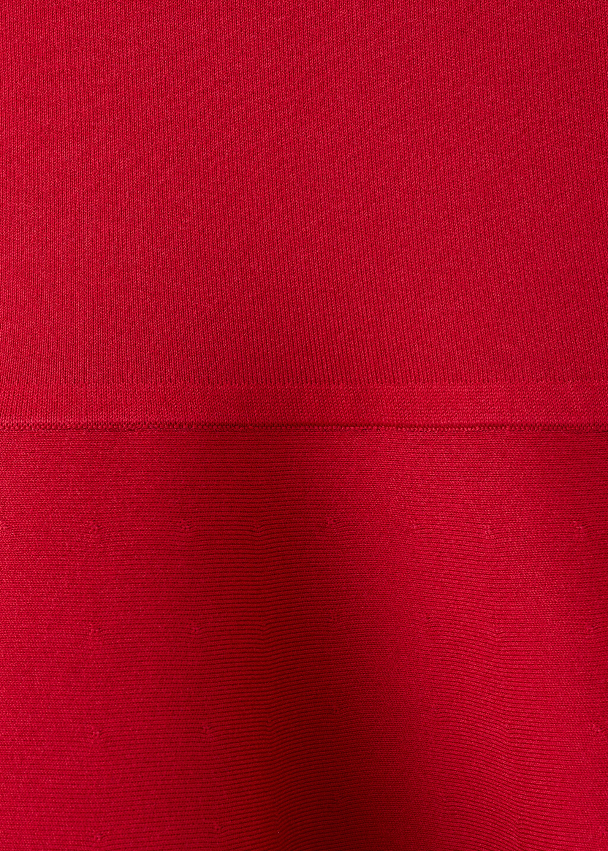 Peplum knit dress with buttons - Details of the article 0, Red. Ref: 27062541-00.