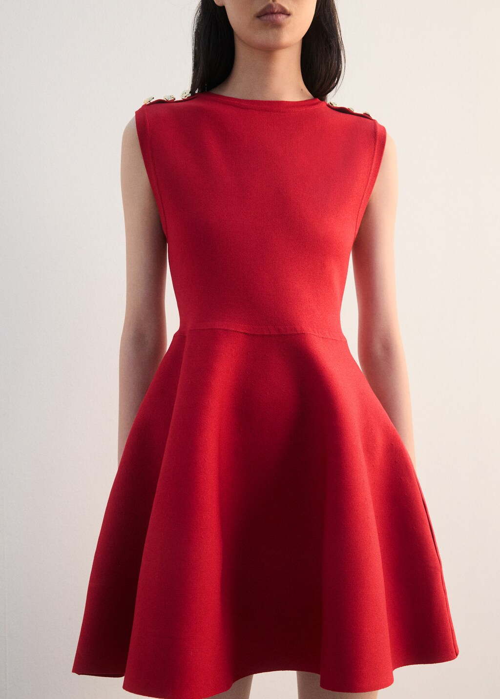 Mango Peplum knit dress with buttons