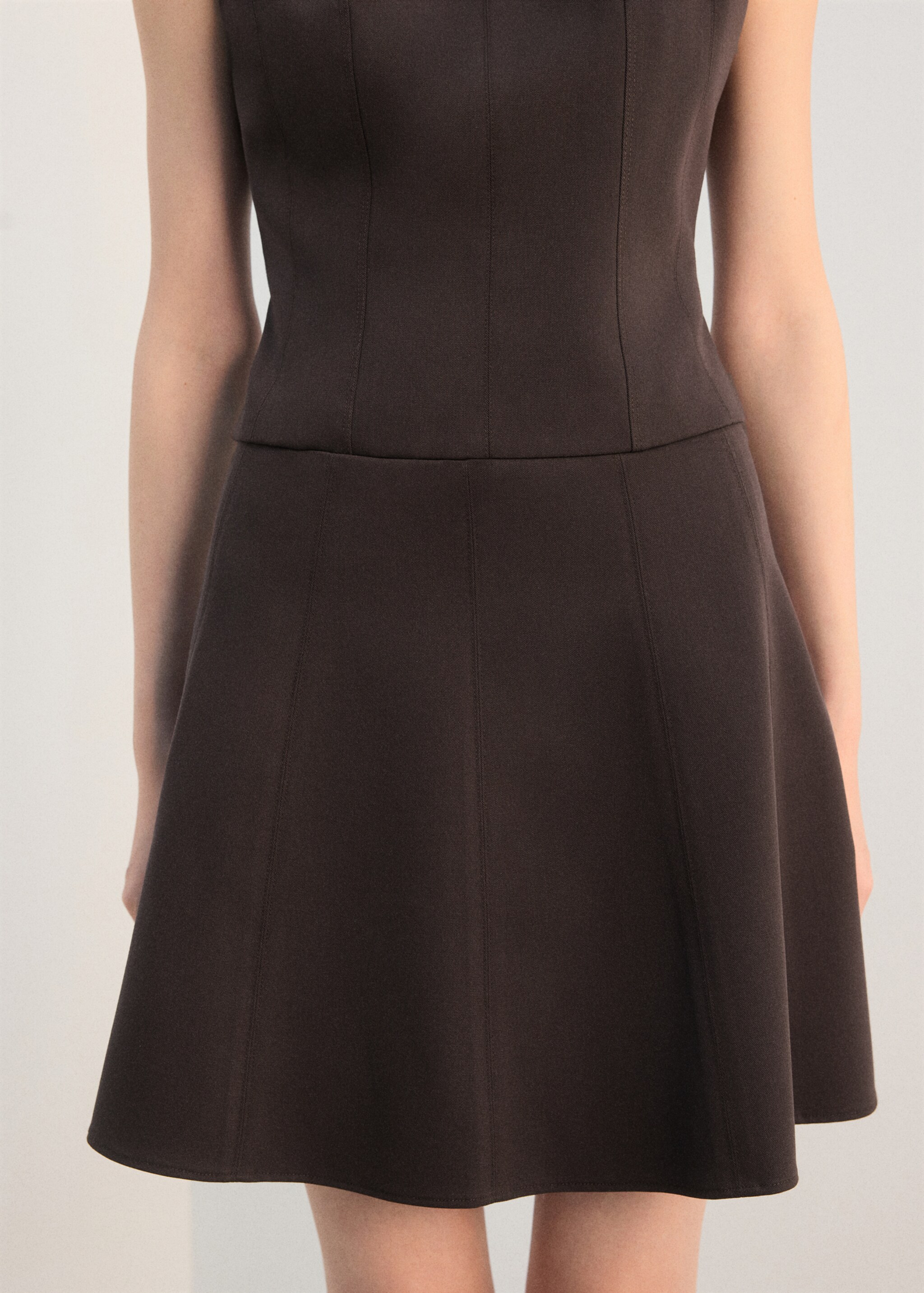 A-line skirt with seams - Medium plane, Chocolate. Ref: 27062543-00.
