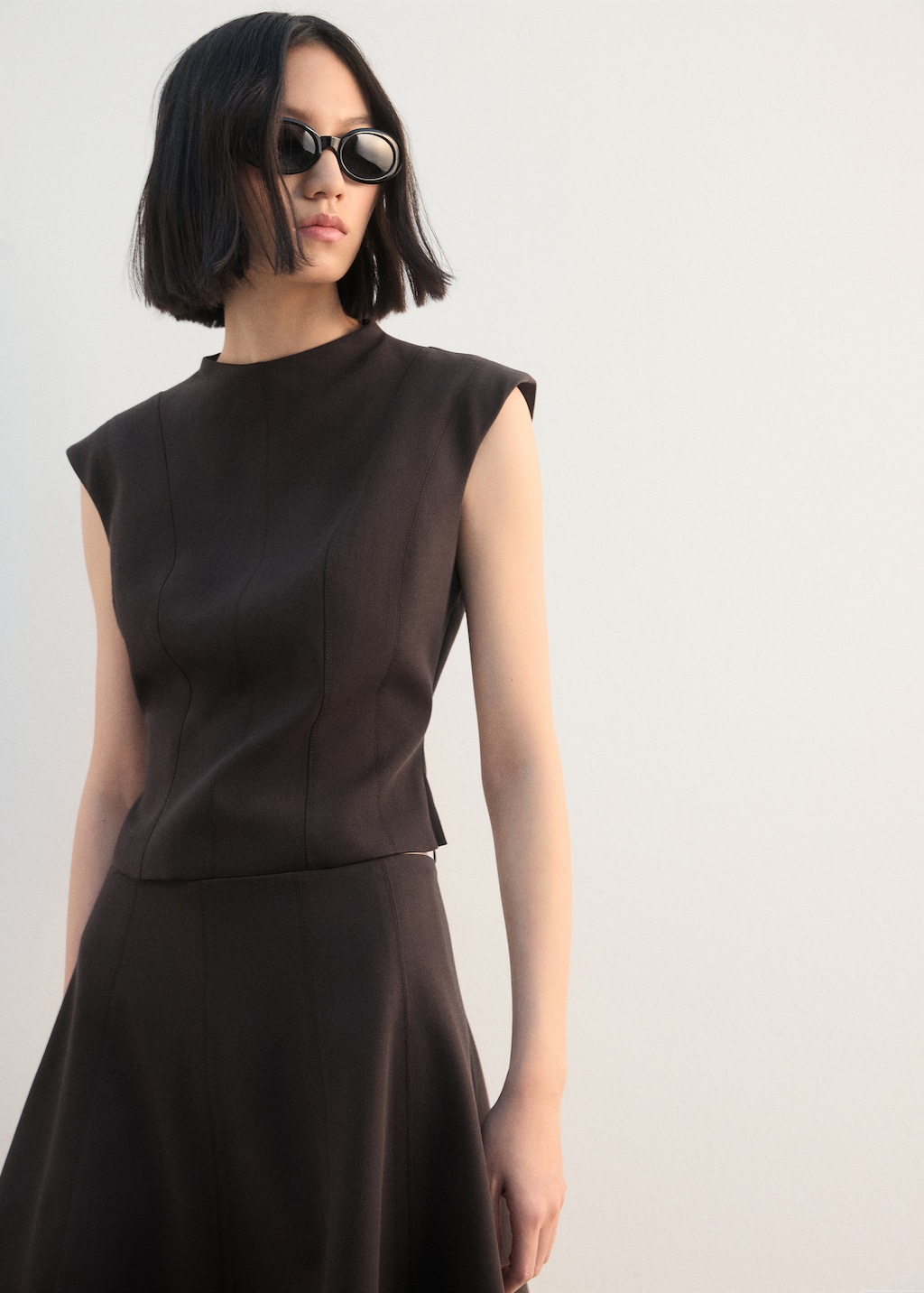 A-line skirt with stitching - image 4