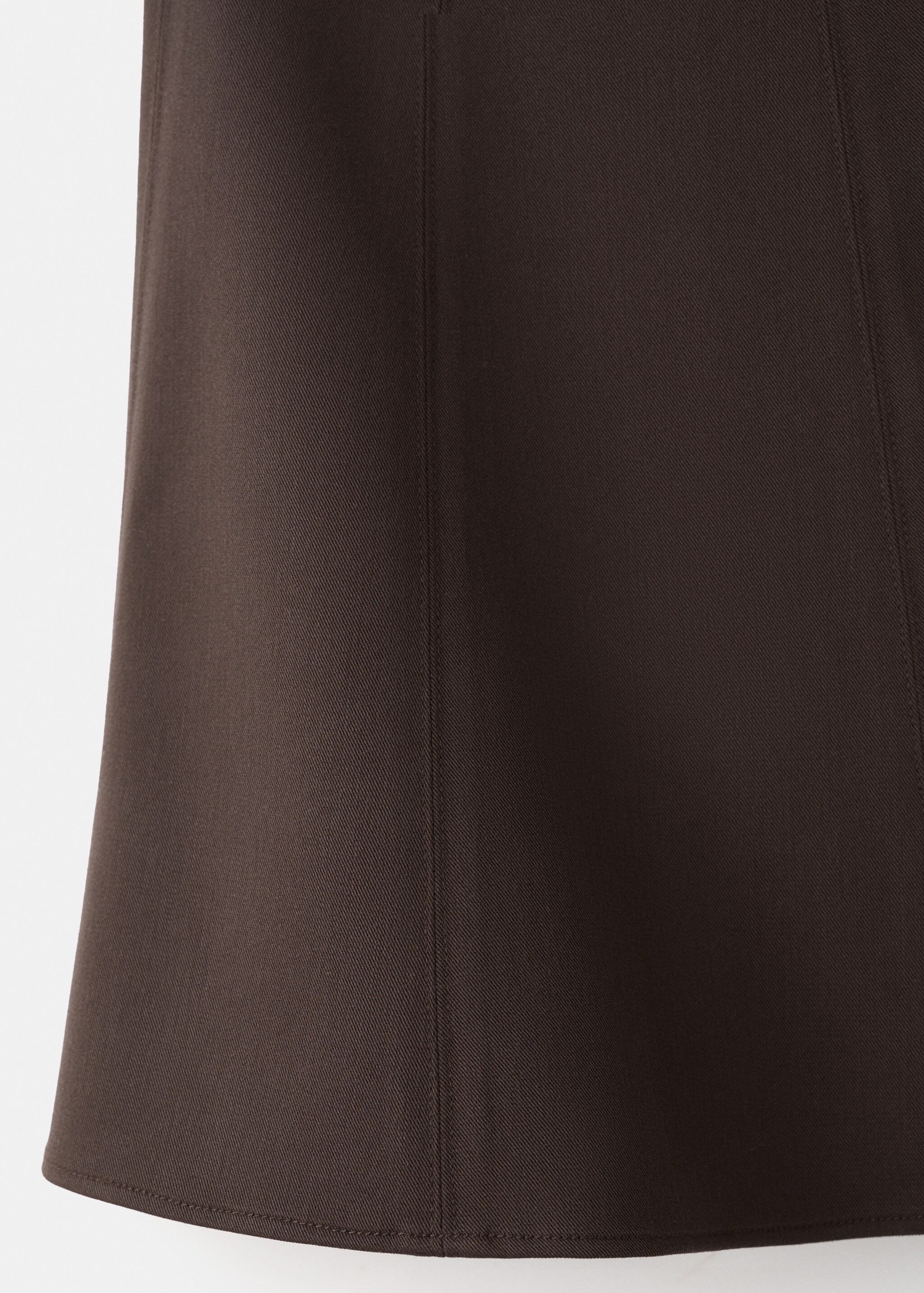 A-line skirt with seams - Details of the article 8, Chocolate. Ref: 27062543-00.