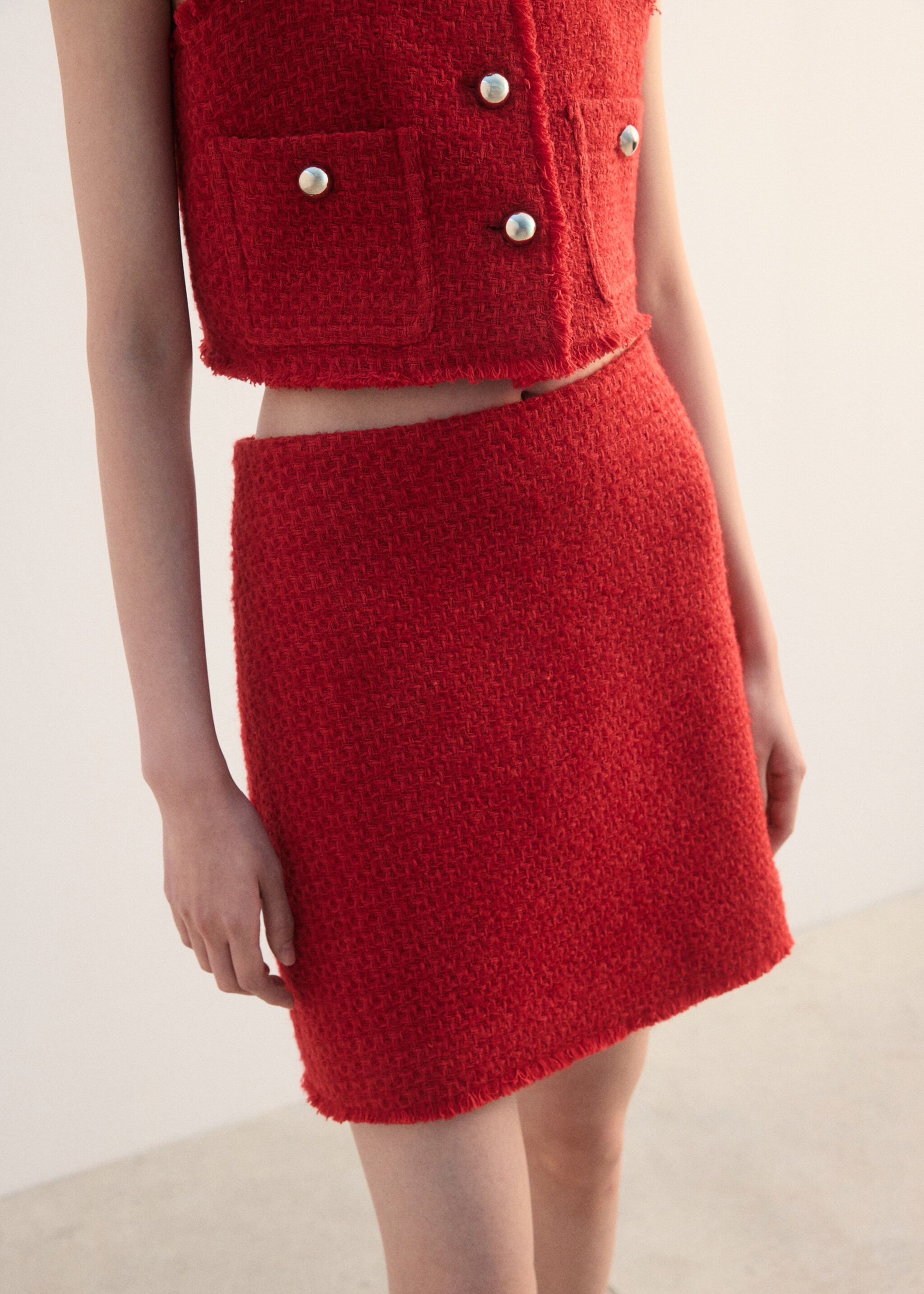 Short tweed skirt - Medium plane, Red. Ref: 27062548-00.