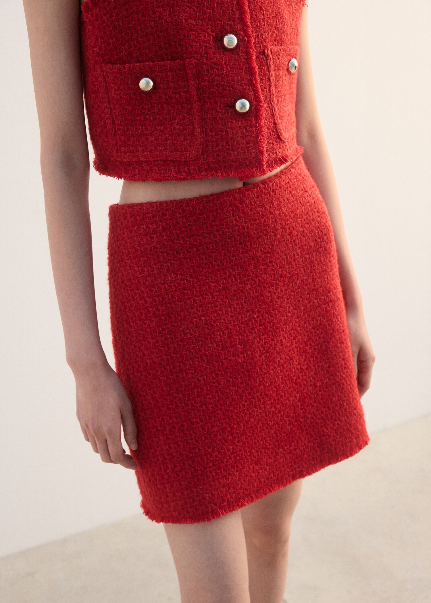 Short tweed skirt - Medium plane