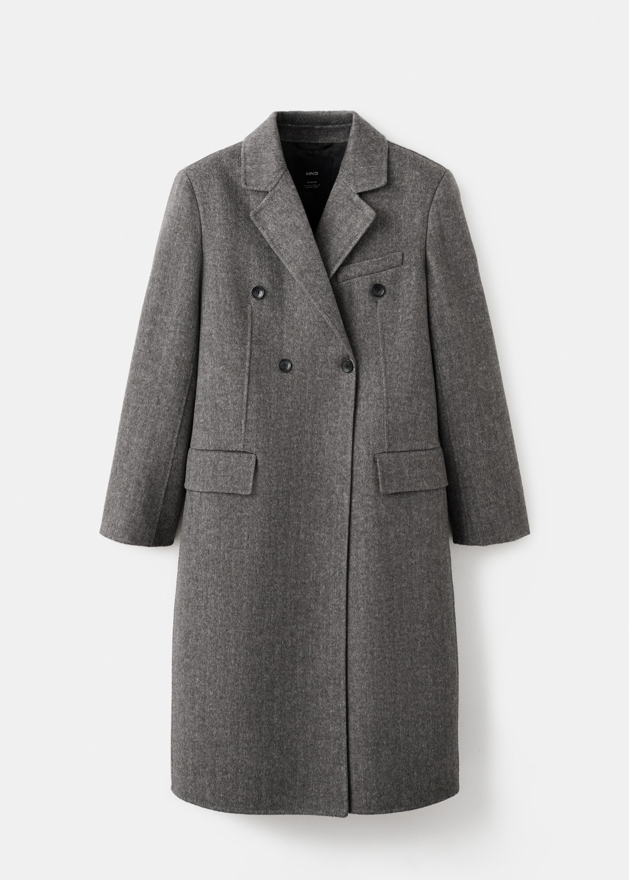 Double-breasted wool coat - Article without model, Grey. Ref: 27062549-00.