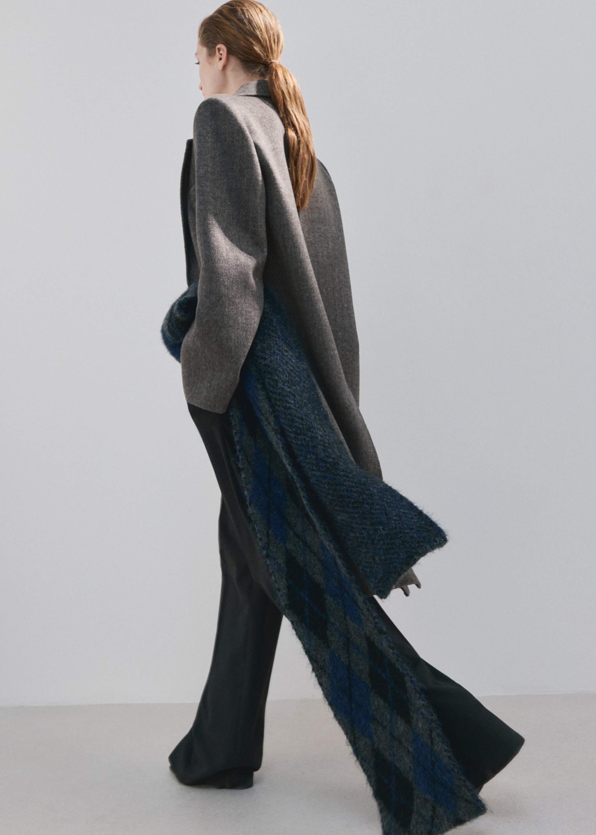 Double-breasted wool coat - Details of the article 2, Grey. Ref: 27062549-00.