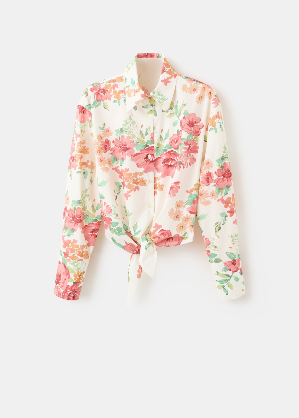 Floral shirt with knot - image 4