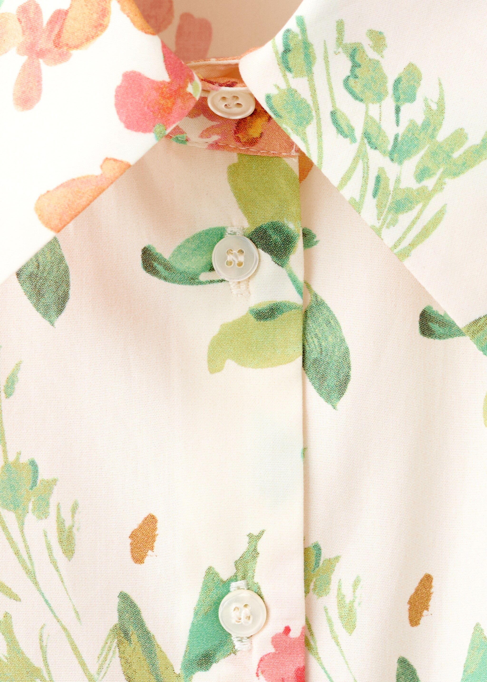 Floral shirt with knot - Details of the article 8, Off White. Ref: 27062550-00.