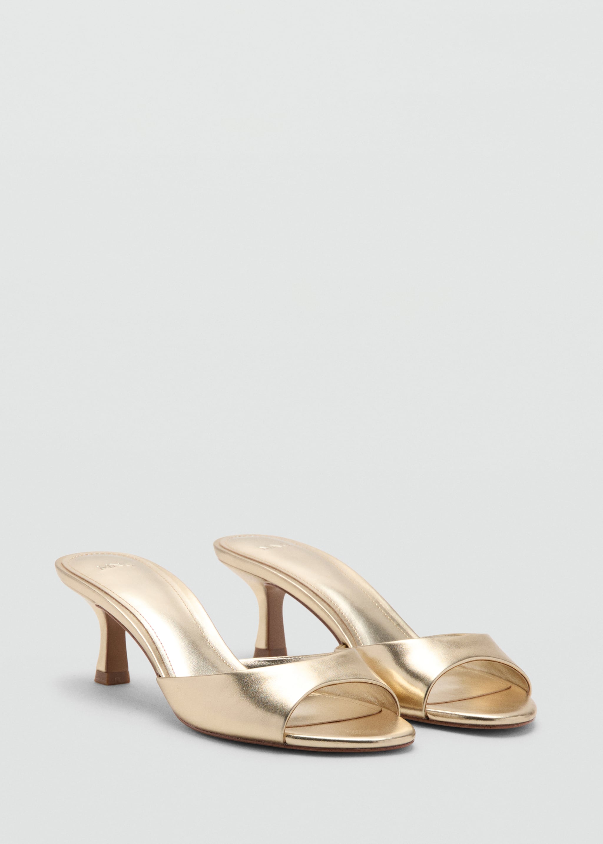 Kitten heel sandals - Medium plane, Gold. Ref: 27062551-00.