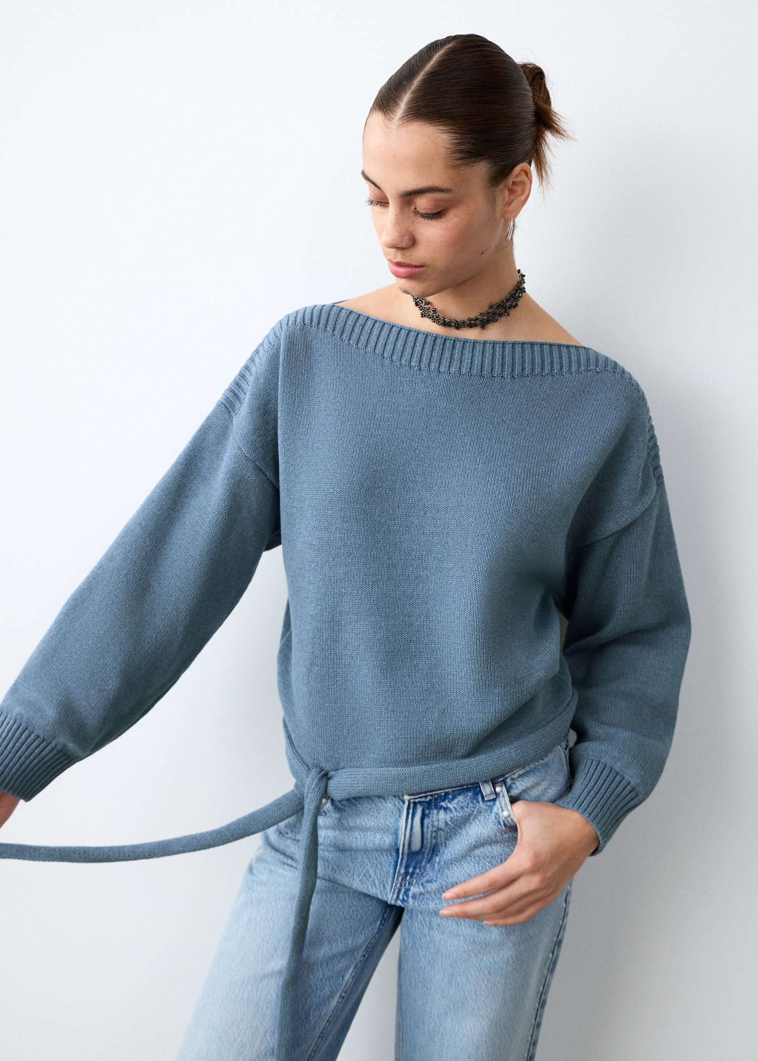 Pull-over en maille fine - Plan moyen