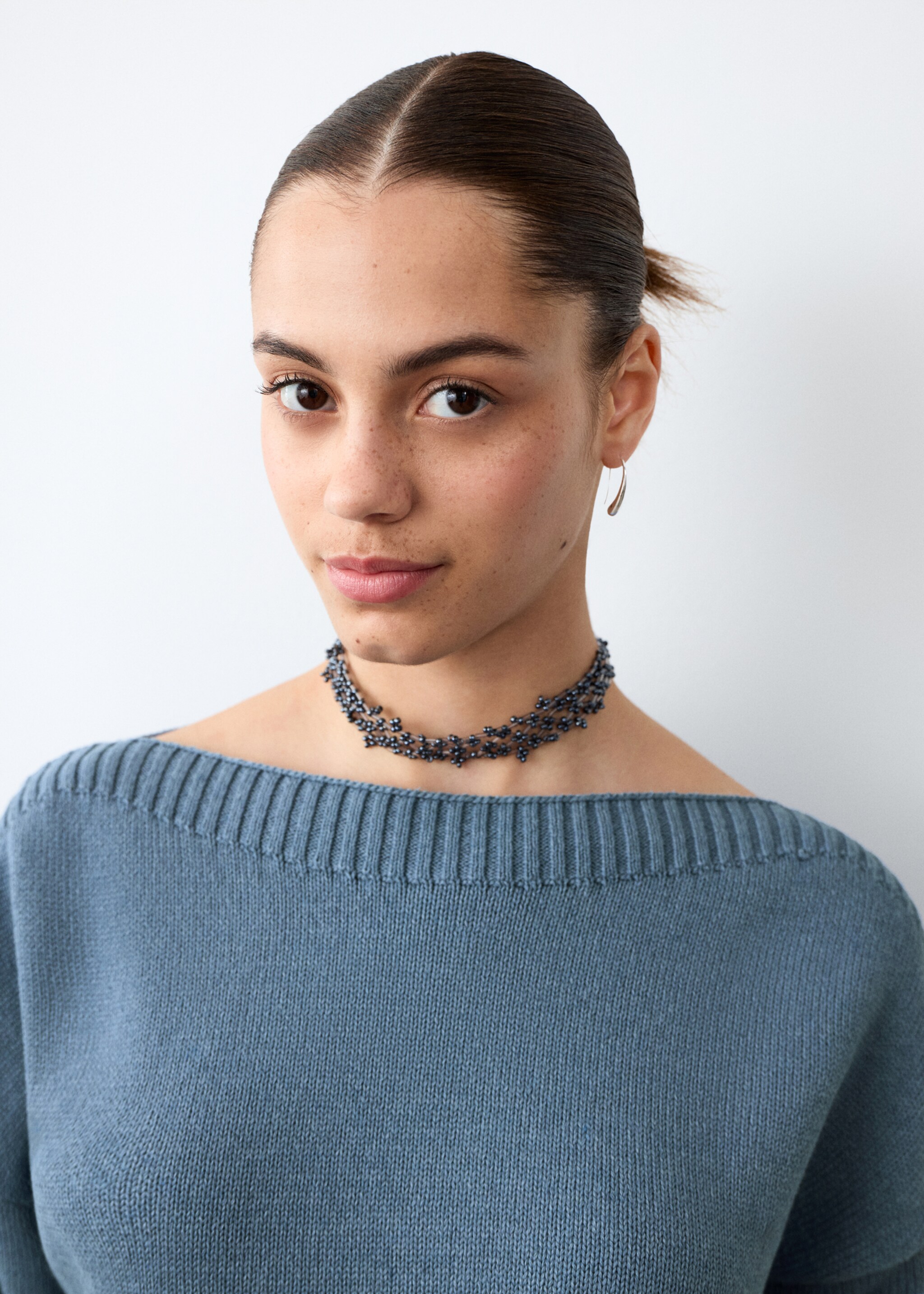 Pull-over en maille fine - Détail de l'article 1, Bleu. Ref: 27062554-00.