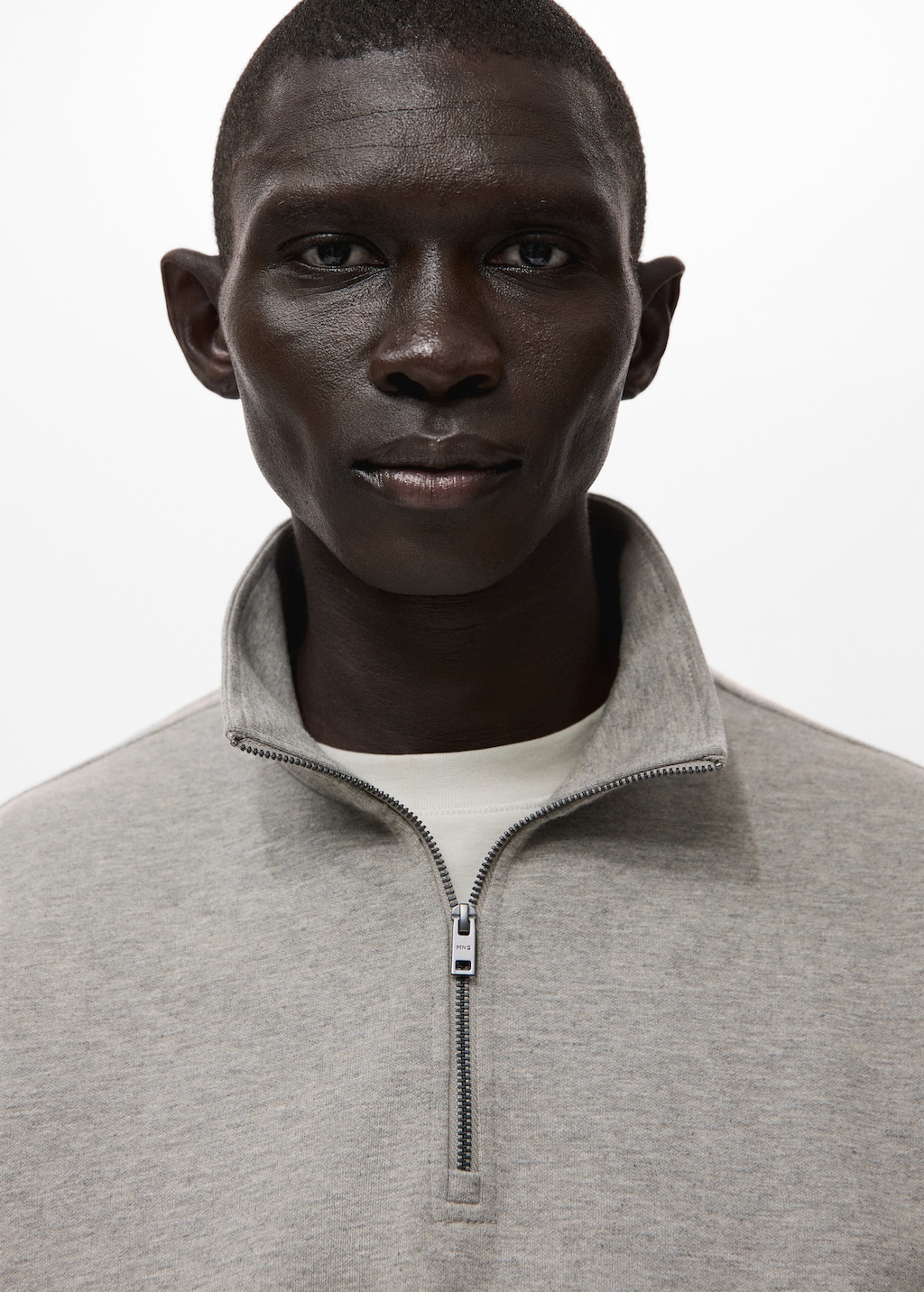 Regular-fit zipper-neck sweatshirt