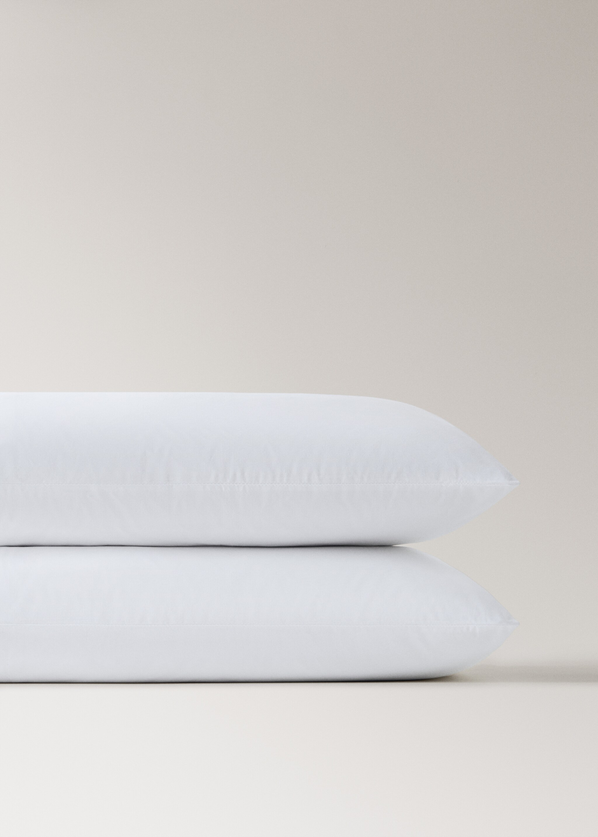 Two pillowcases with wide satin contrast band 50x75 cm - Details of the article 3, Blue. Ref: 27062901-00.