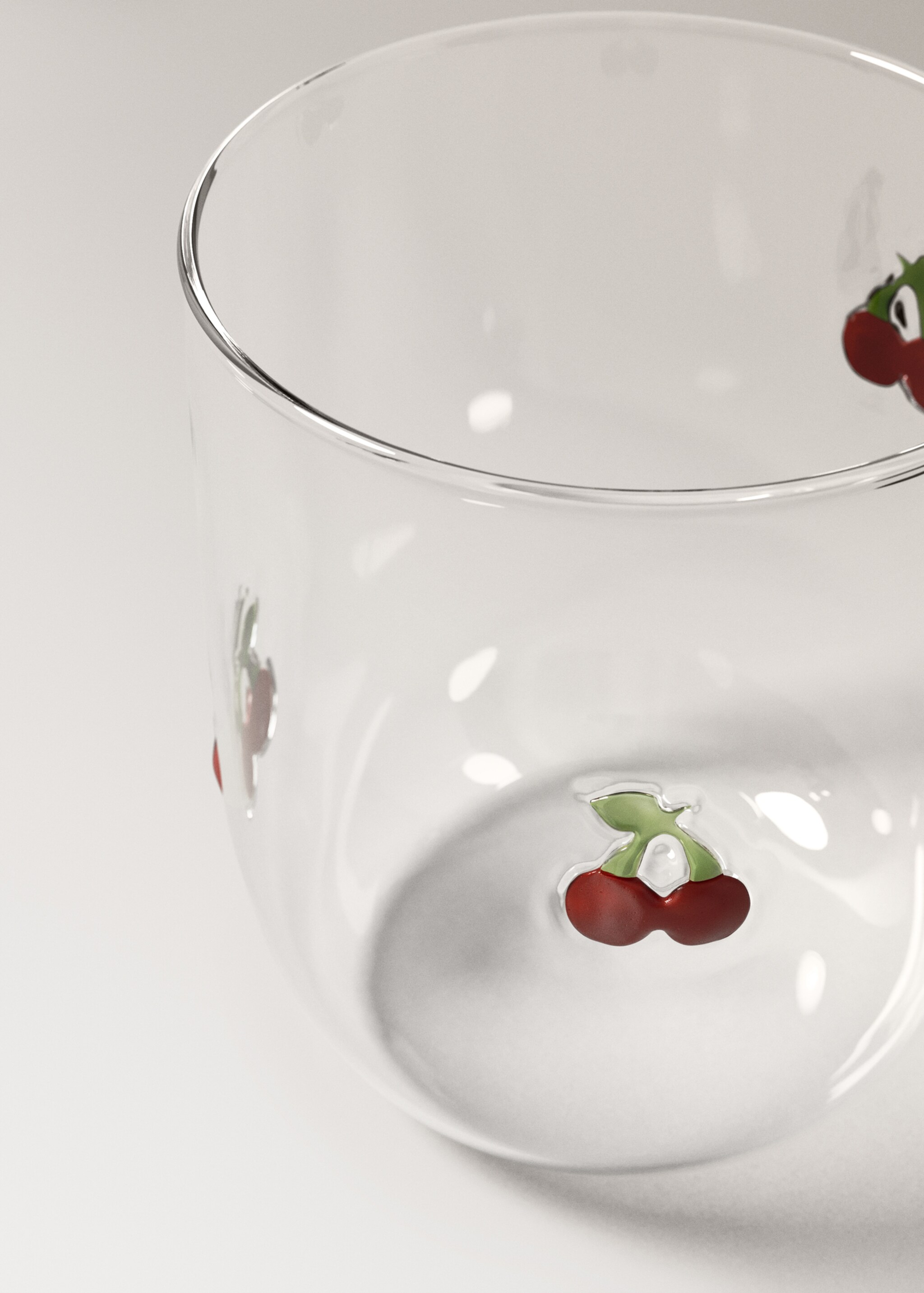 Borosilicate glass with fruit design - Details of the article 1, Red. Ref: 27062909-00.