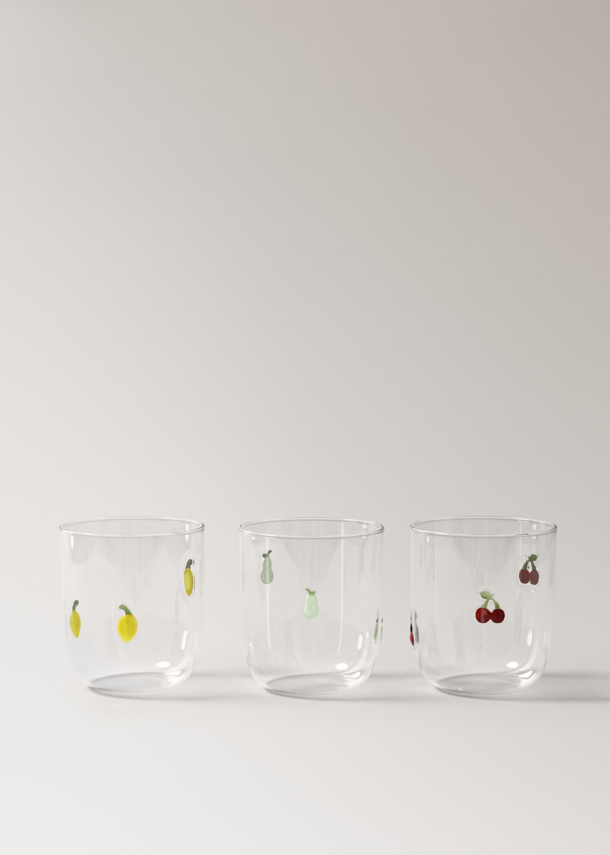 Borosilicate glass with fruit design - Details of the article 3, Red. Ref: 27062909-00.