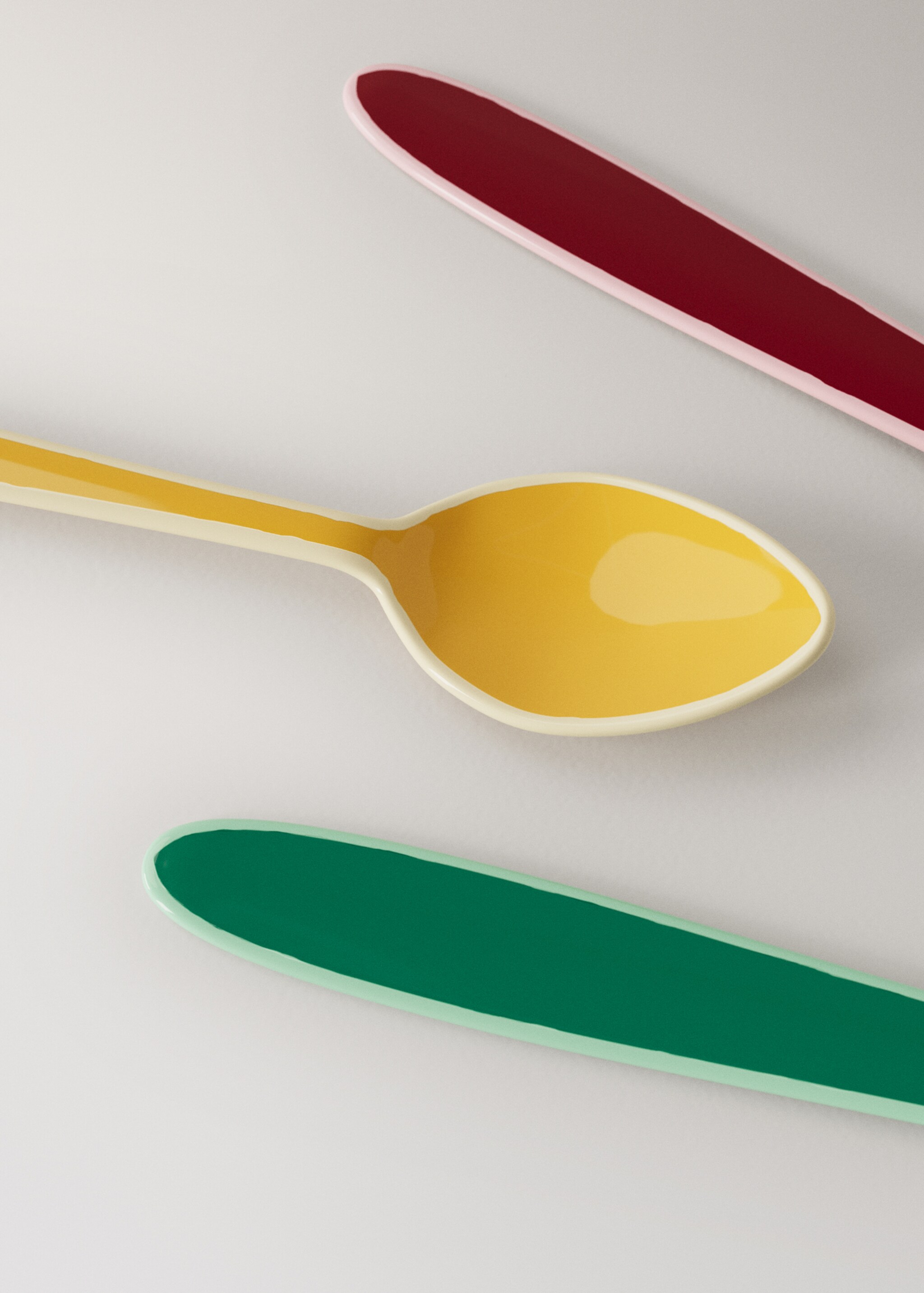 Pack of 3 colored stainless steel spoons - Details of the article 2, Yellow. Ref: 27062918-00.
