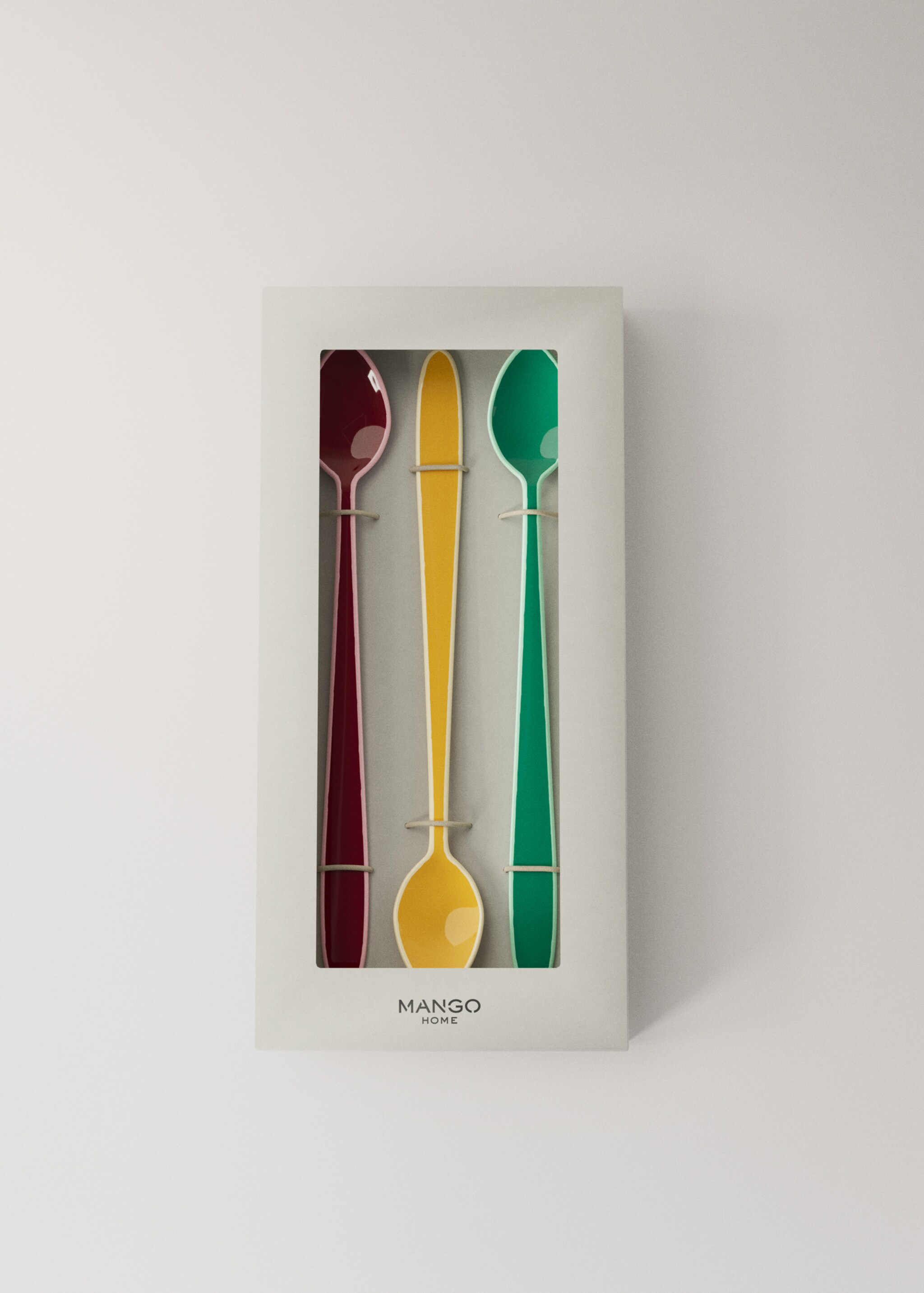 Pack of 3 colored stainless steel spoons - Details of the article 3, Yellow. Ref: 27062918-00.