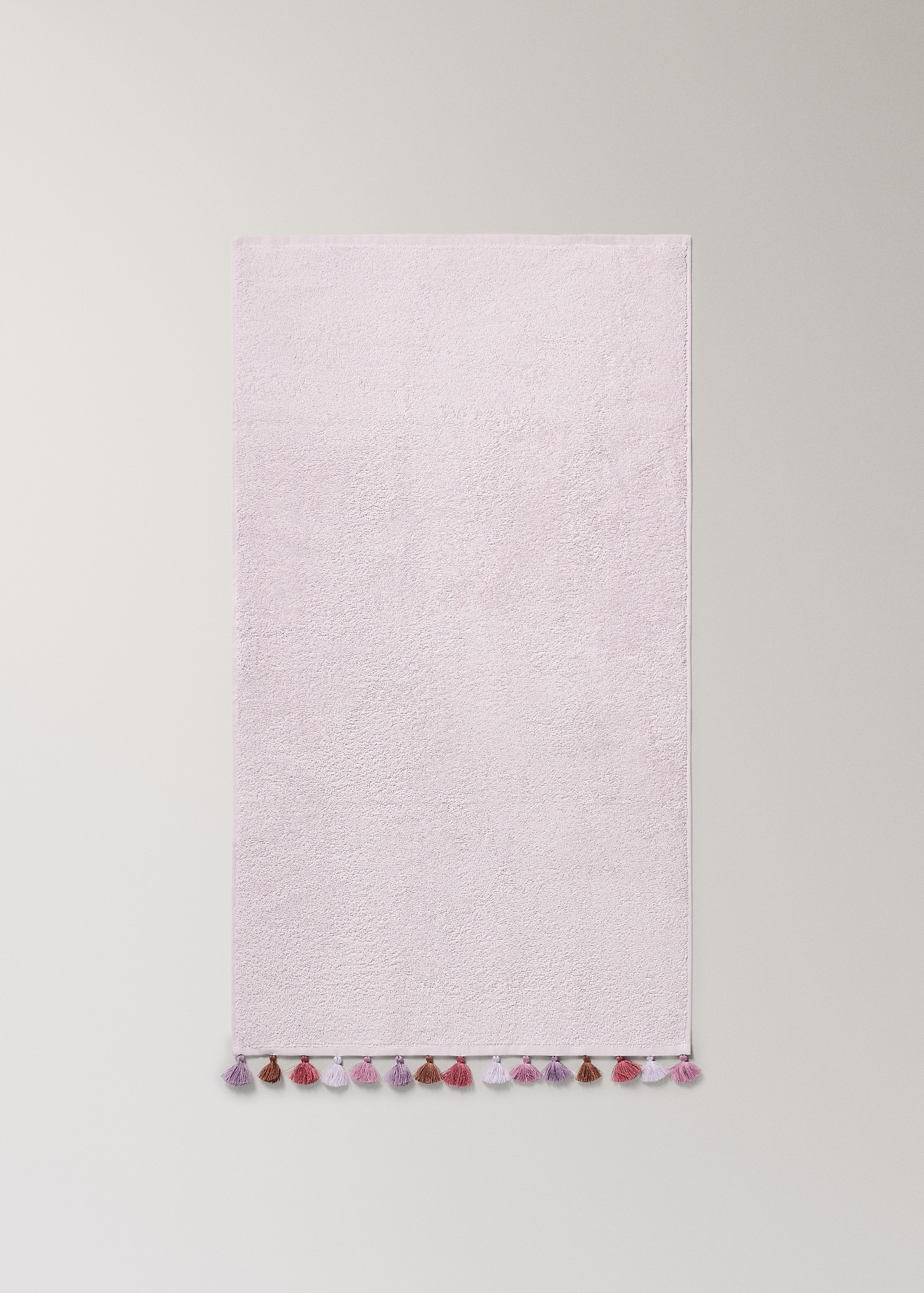 Cotton children's multi-coloured hand towel with pompoms - Details of the article 3