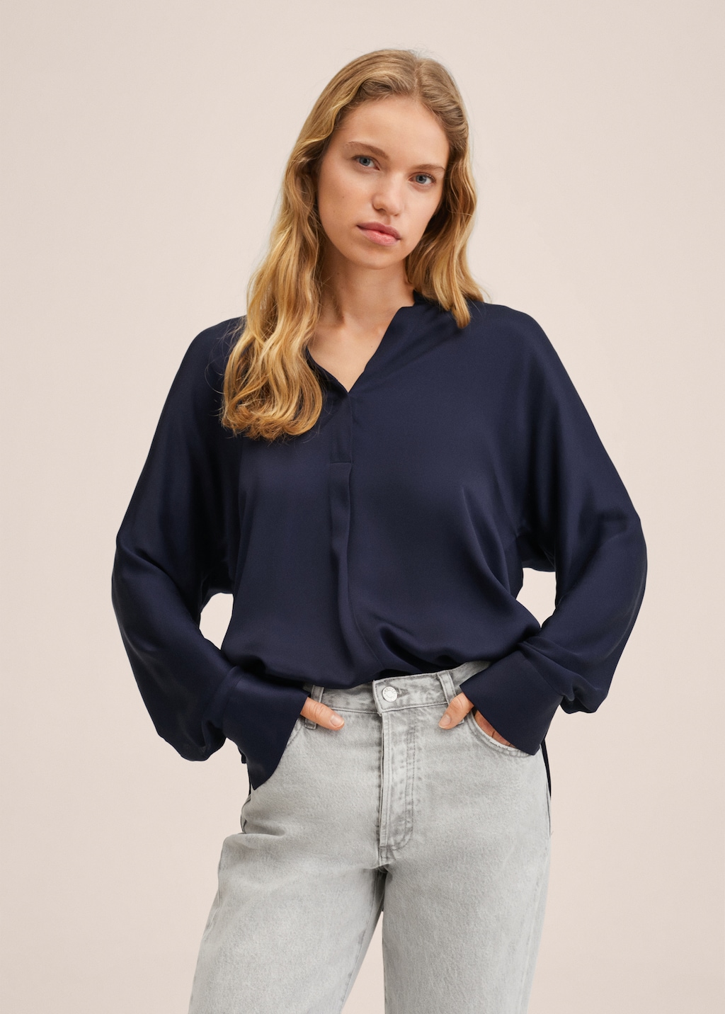 oversized satin blouse