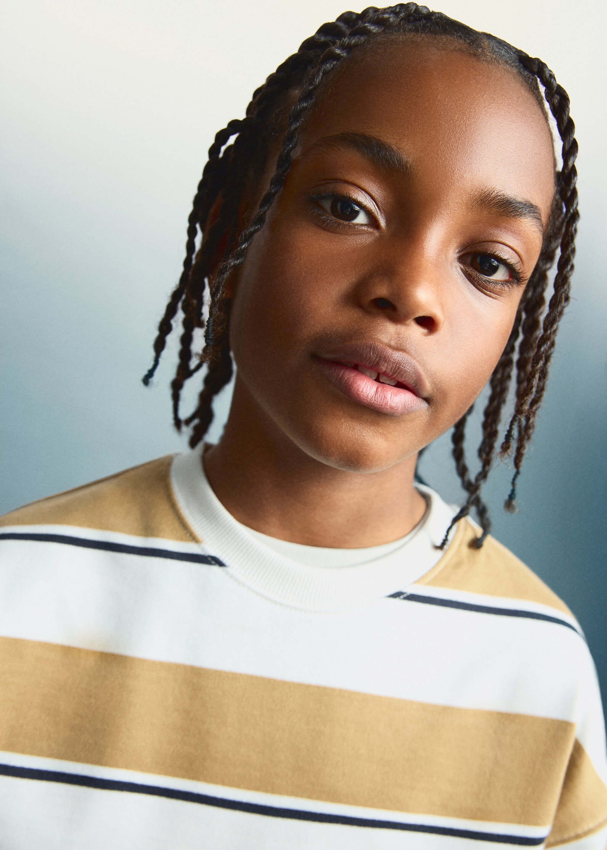 Sweat 100 % coton rayures - Détail de l'article 1, Ocre. Ref: 27063280-00.