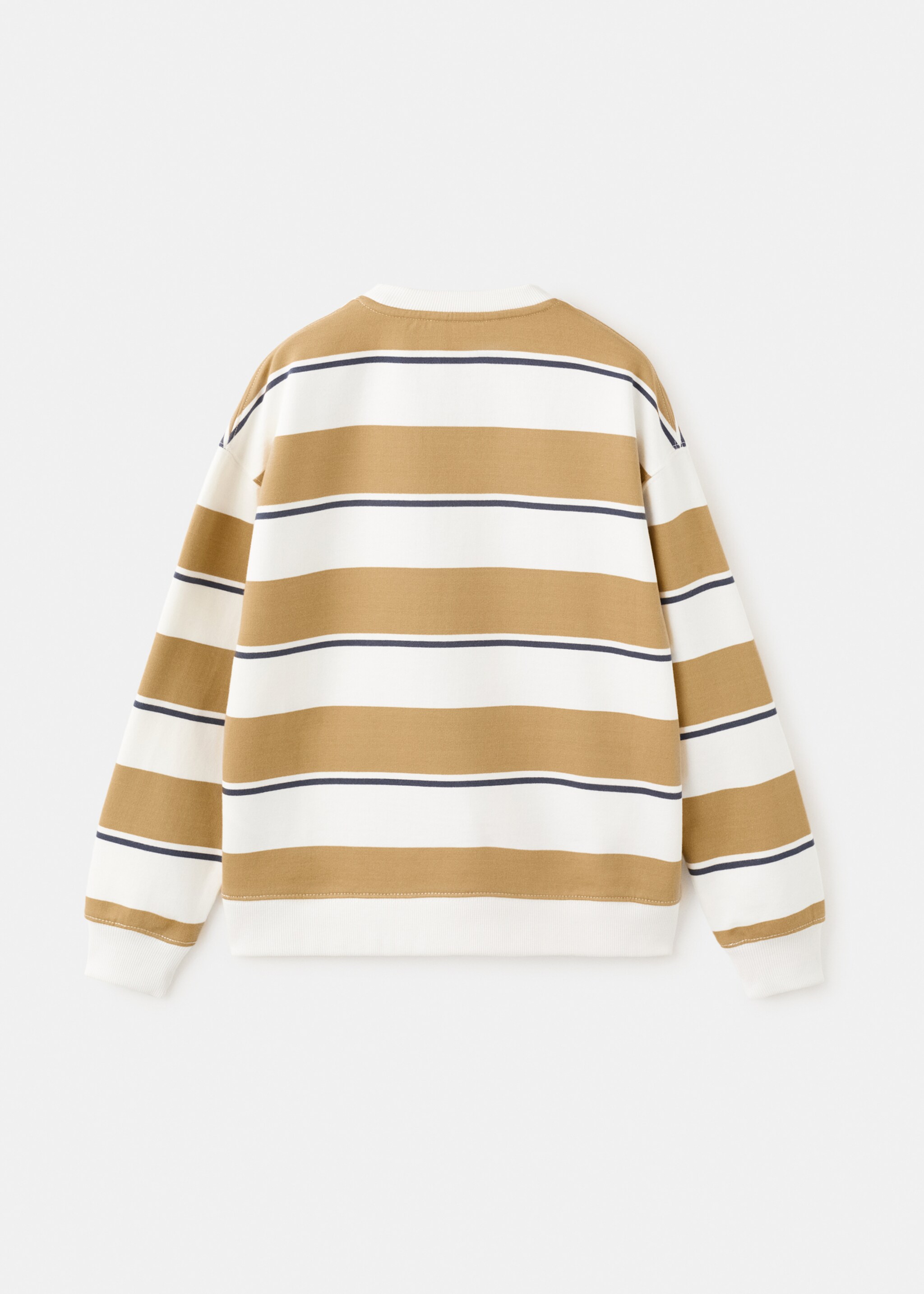 Sweat-shirt coton rayures - Verso de l’article, Ocre. Ref: 27063280-00.