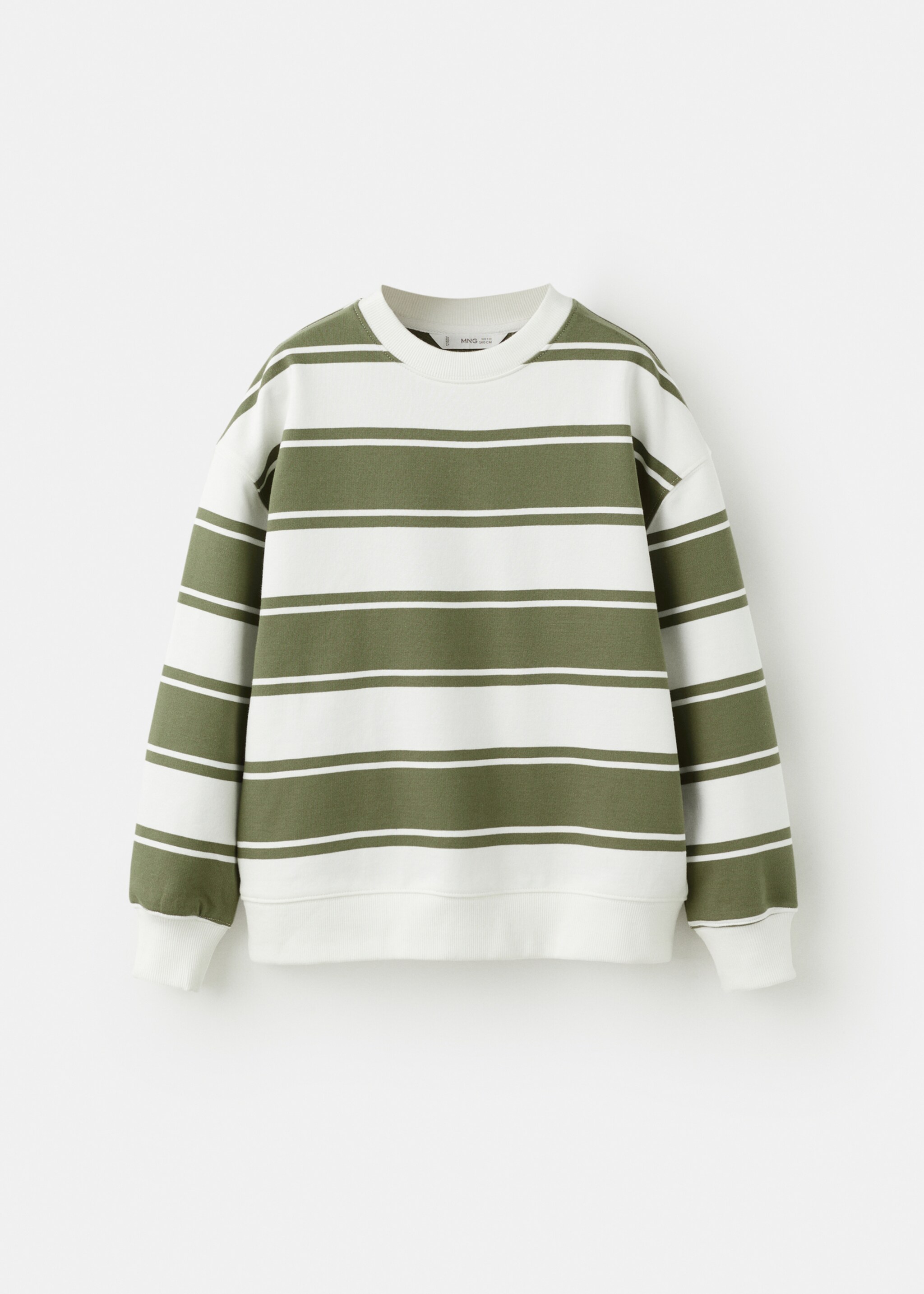 100% cotton striped sweatshirt - Article without model, Khaki. Ref: 27063280-00.