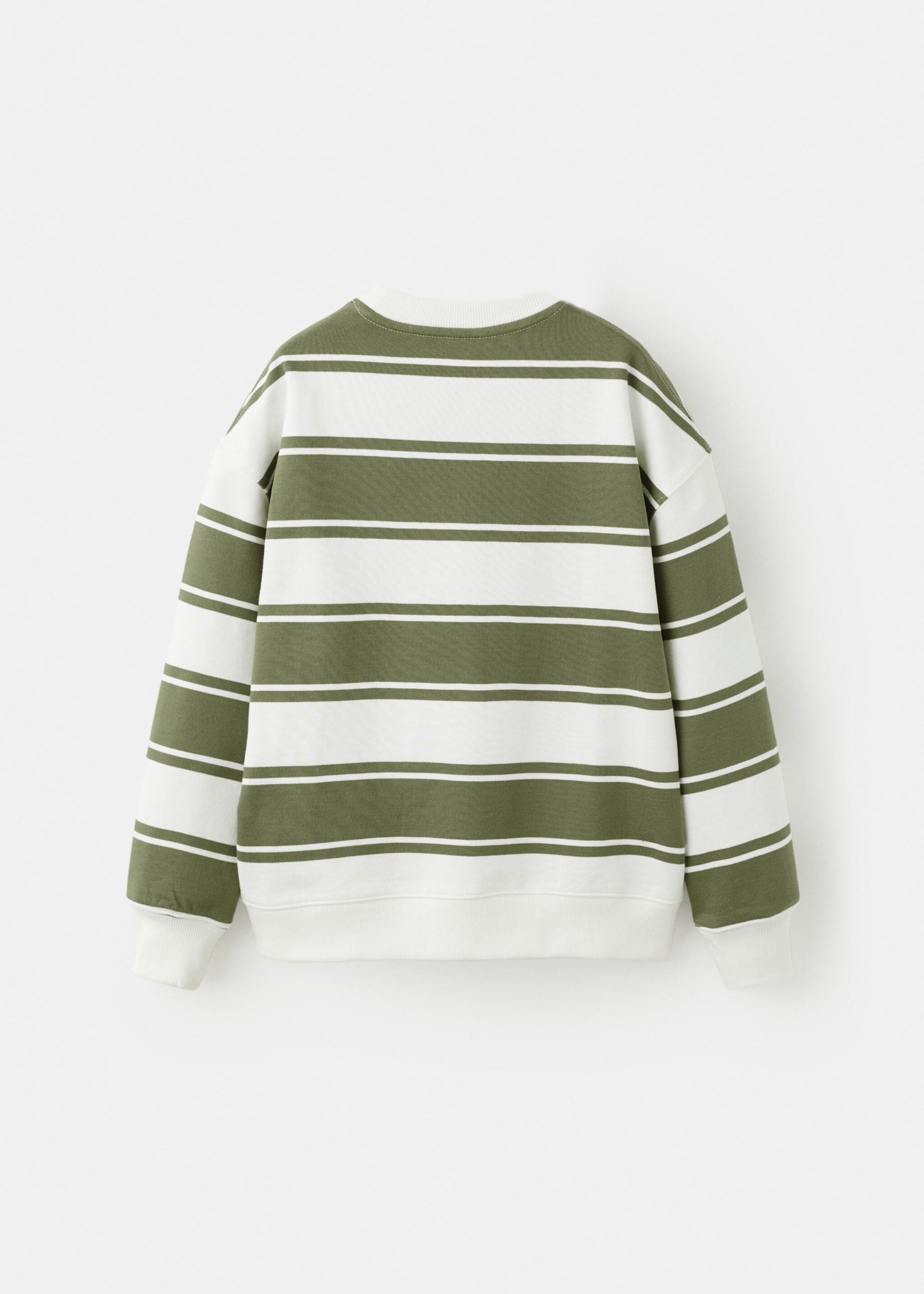 100% cotton striped sweatshirt - Reverse of the article, Khaki. Ref: 27063280-00.