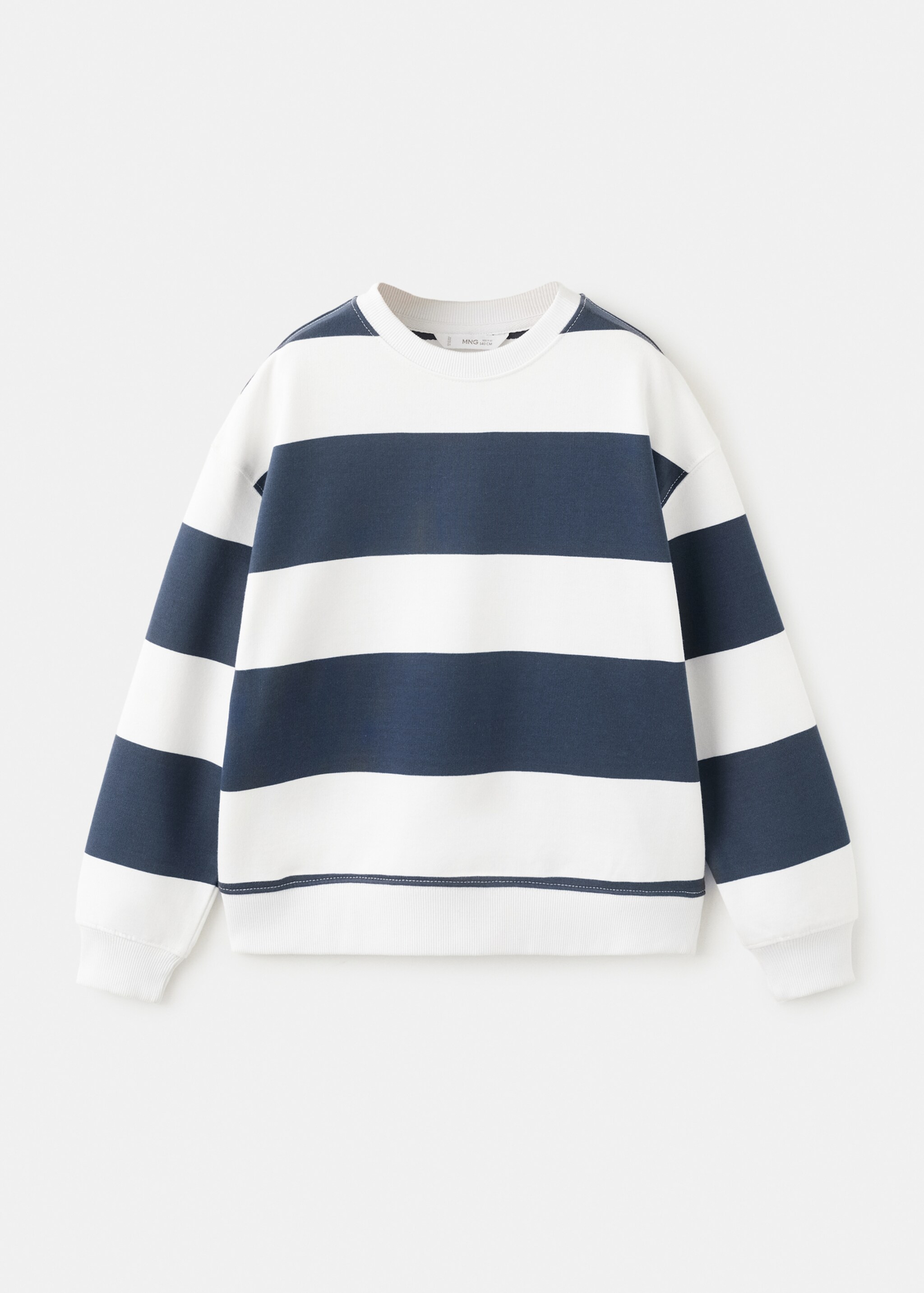 Sweat-shirt coton rayures - Article sans modèle, Bleu marine. Ref: 27063280-00.