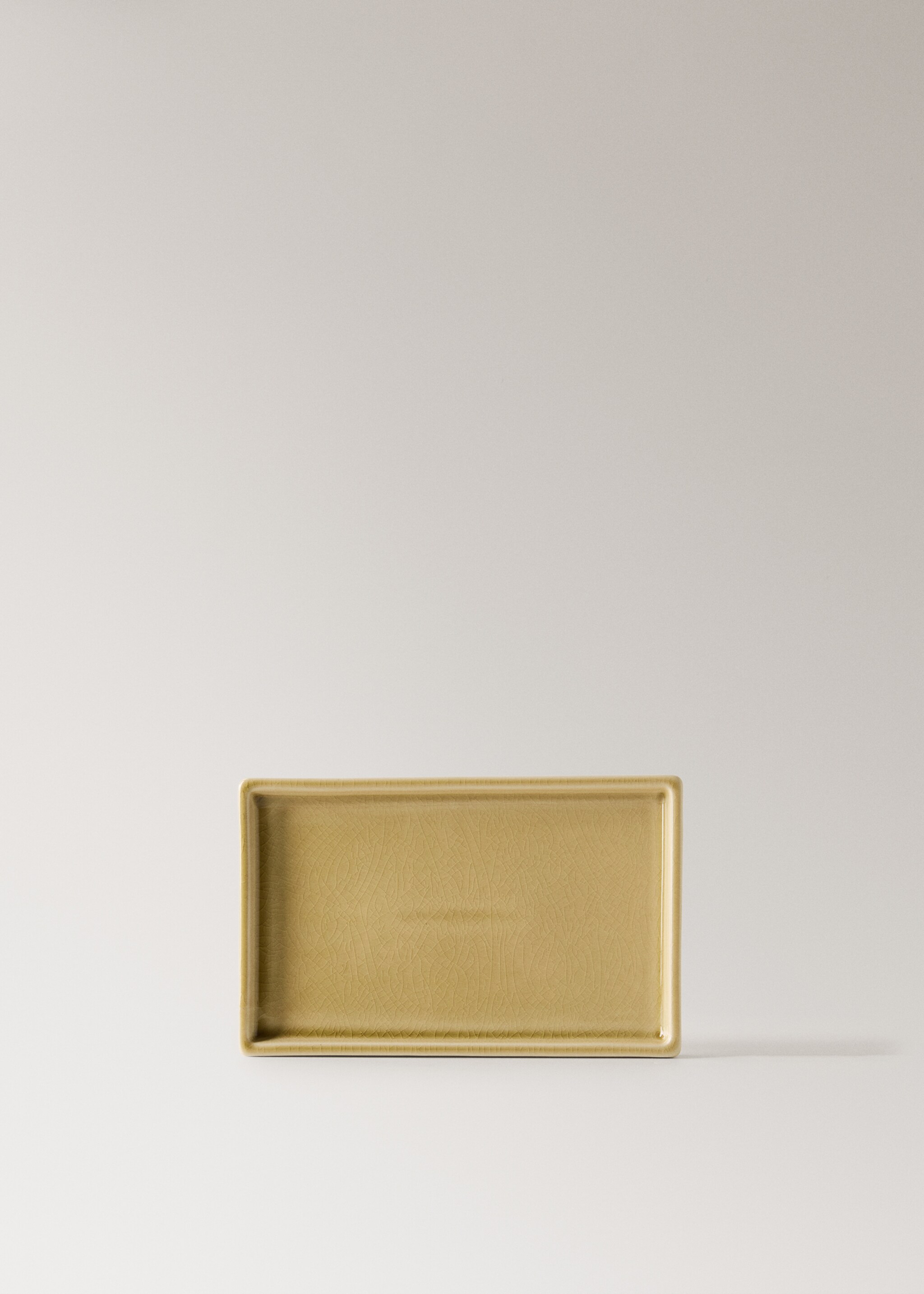 Keramický koupelnový podnos s popraskaným efektem - Zboží bez modelu, Okrová. Ref: 27063284-00.