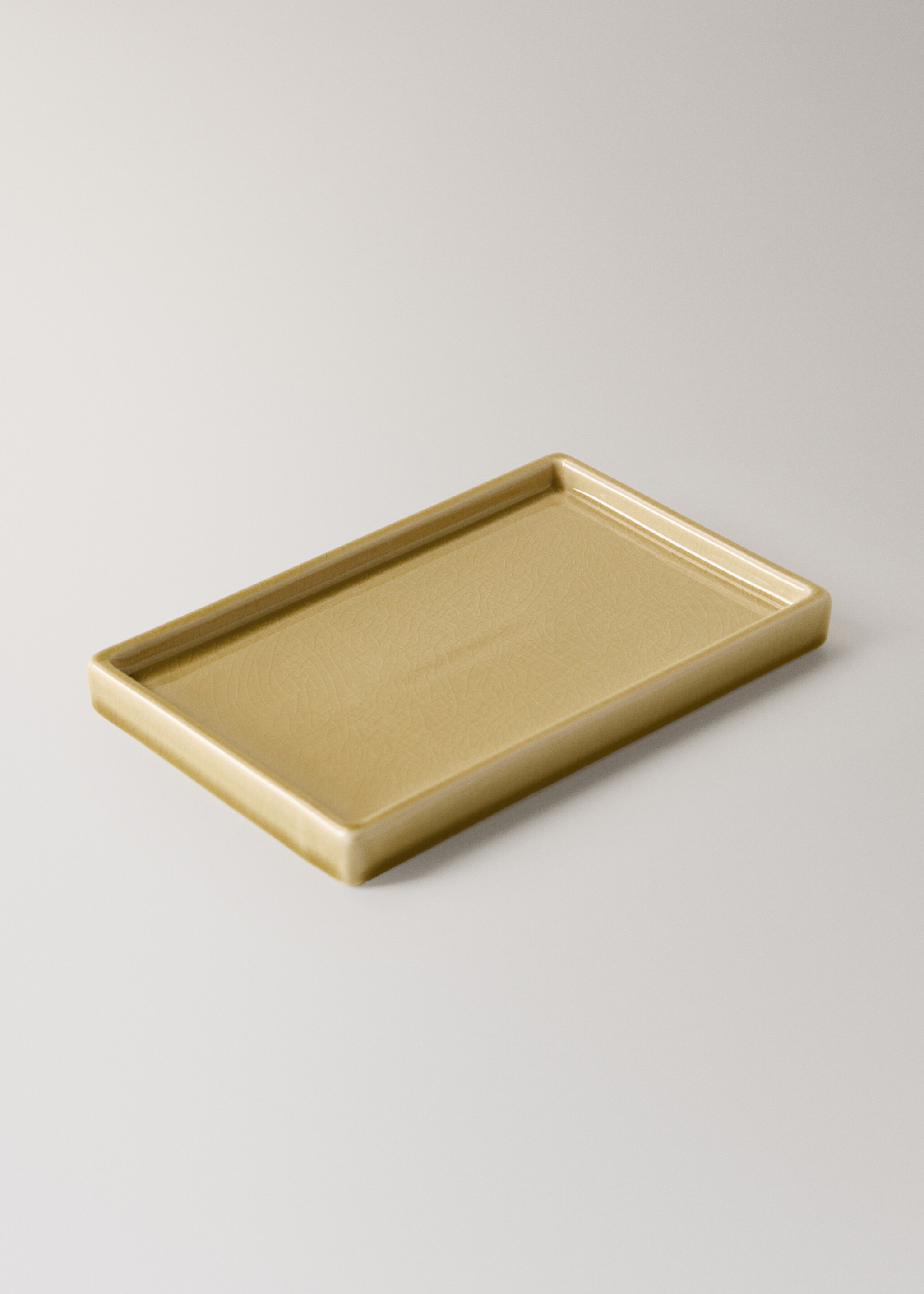 Keramický koupelnový podnos s popraskaným efektem - Detail zboží 2, Okrová. Ref: 27063284-00.