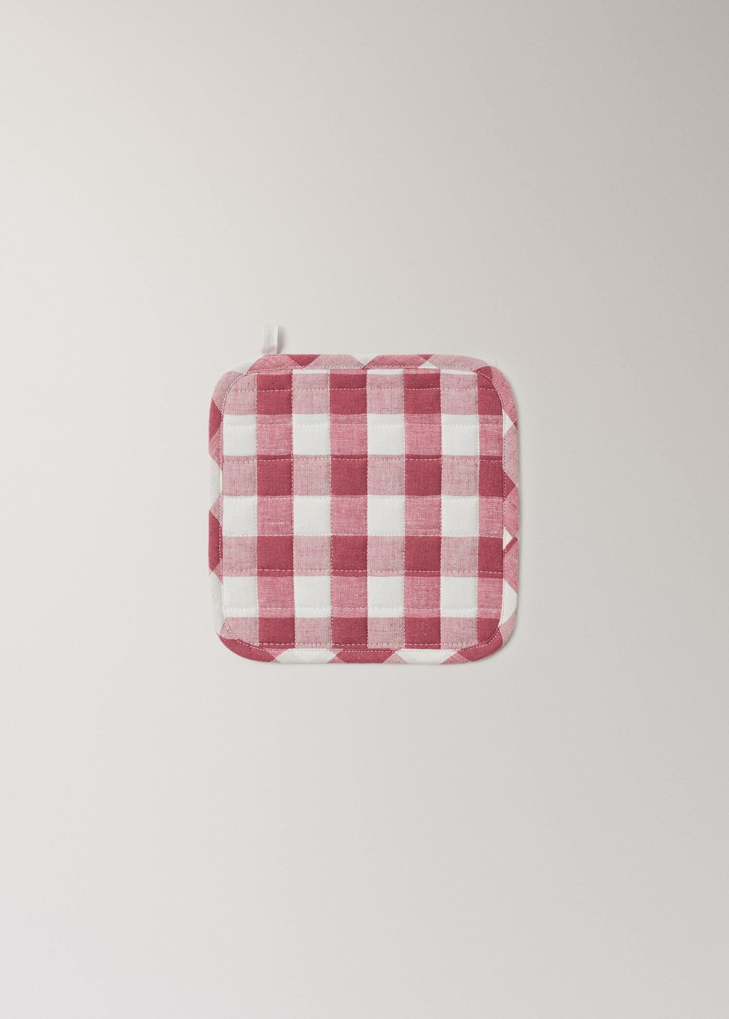 Grytlapp i bomull och linne med vichymönster - Artikel utan modell