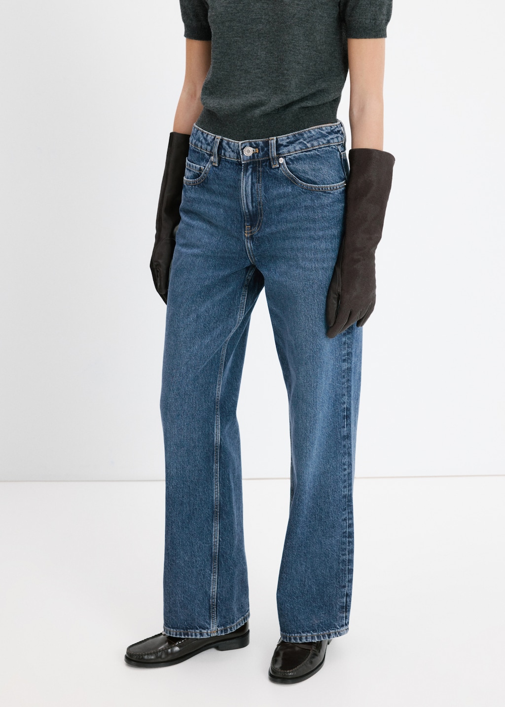 Mango Straight low-waist jeans