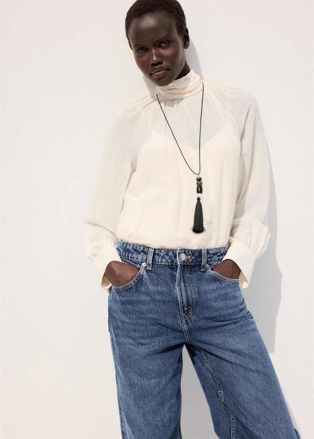 Mango Straight low-waist jeans